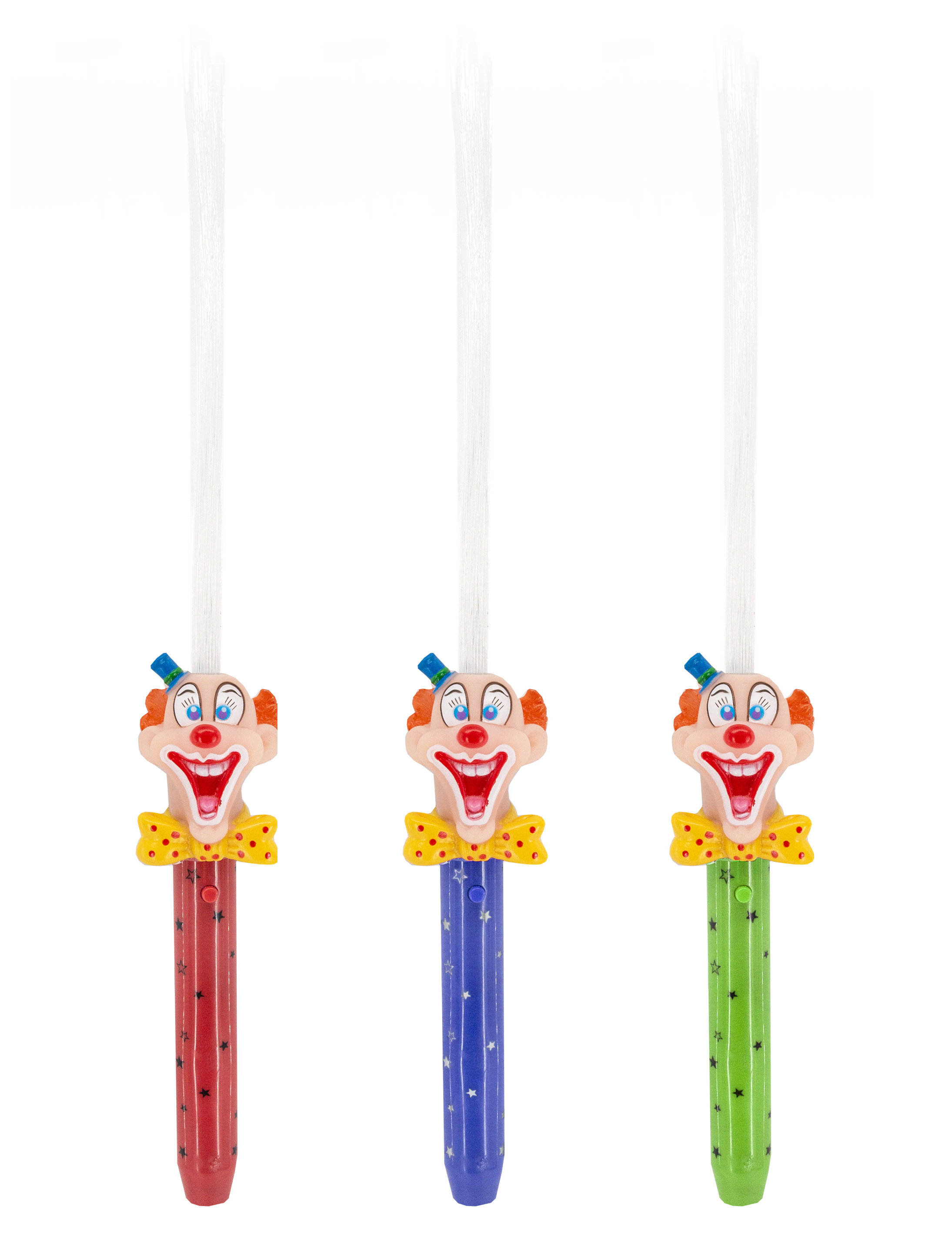 Kostümzubehör LED Fiberglasstab mit Clown sortiert bunt Farbe: bunt