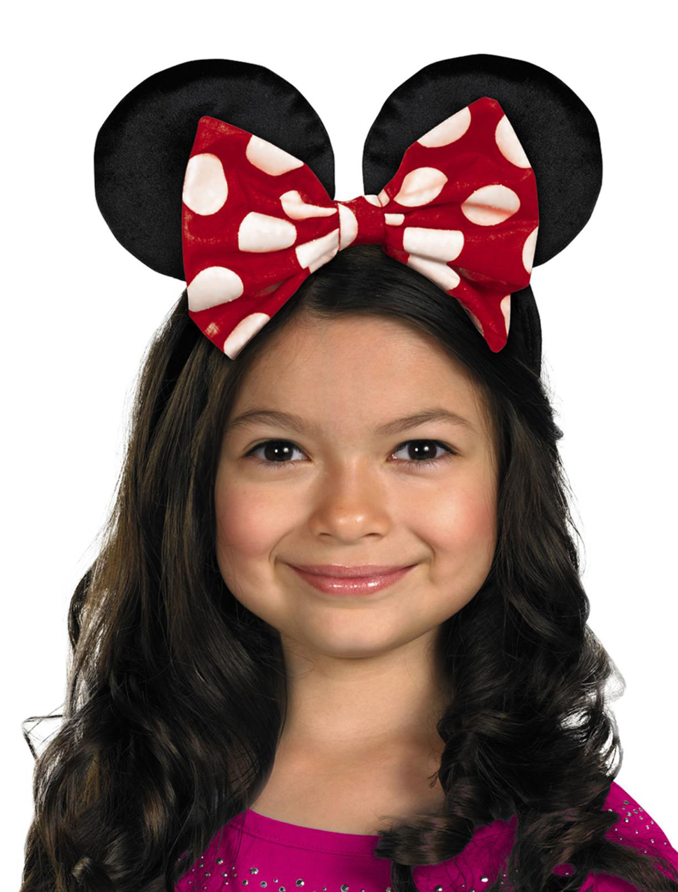 Kostümzubehör Haarreif Minnie Maus mit Schleife Kinder schwarz/weiß/rot