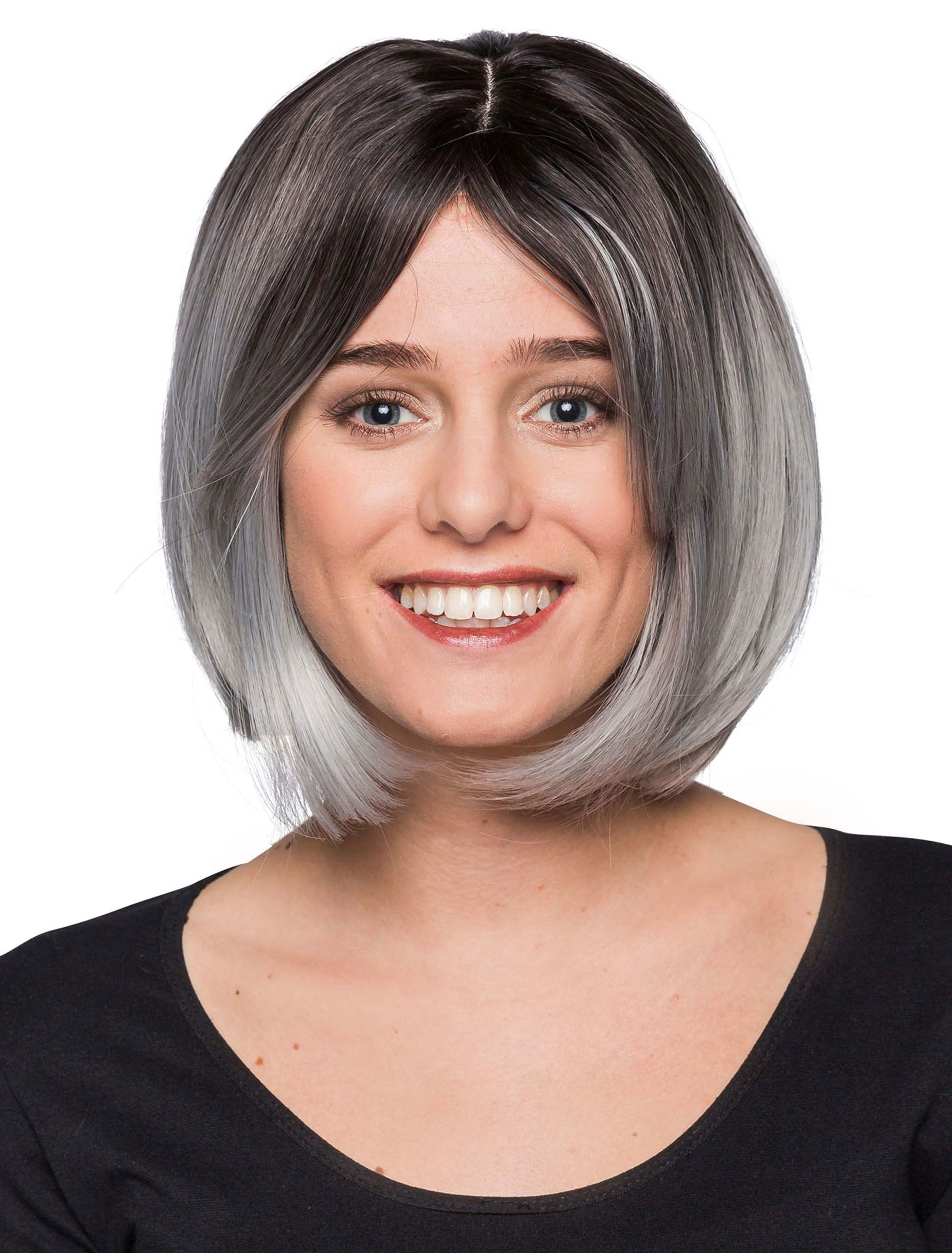 Kostümzubehör Kostümzubehör Perücke Ombre grau/braun