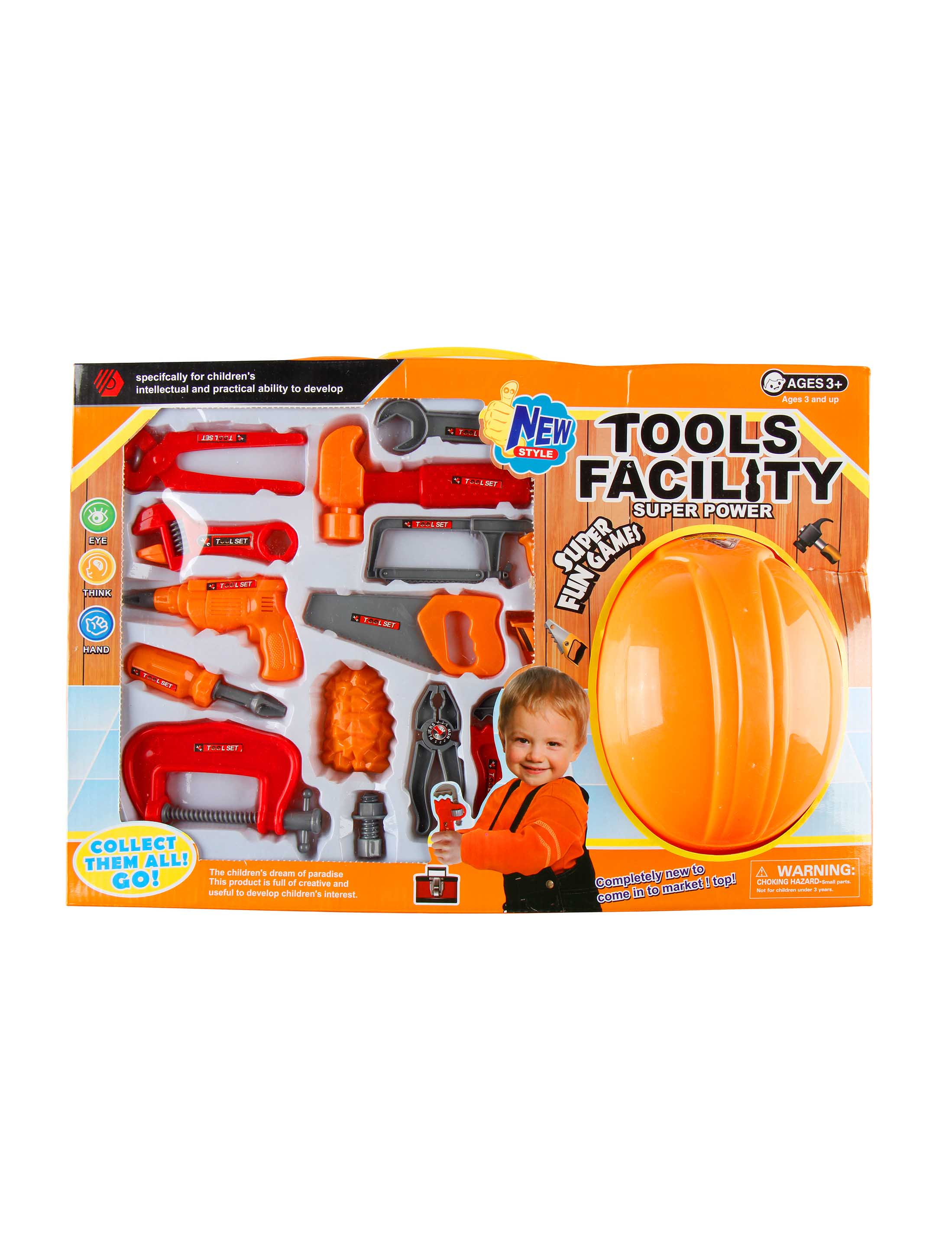 Kostümzubehör Handwerker-Werkzeug 15-tlg. Farbe: orange