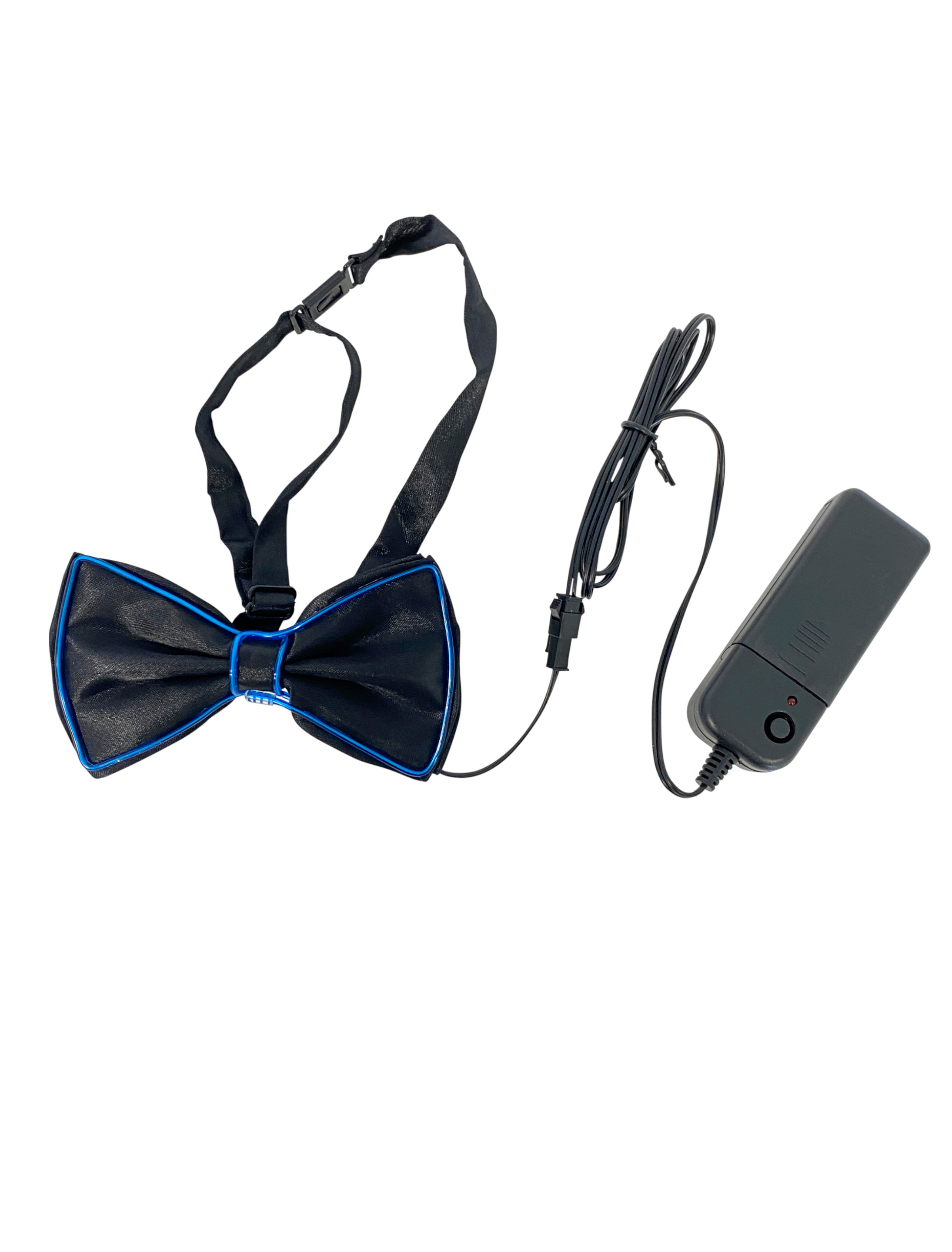 Kostümzubehör Fliege mit Leuchtschnur Herren schwarz/blau