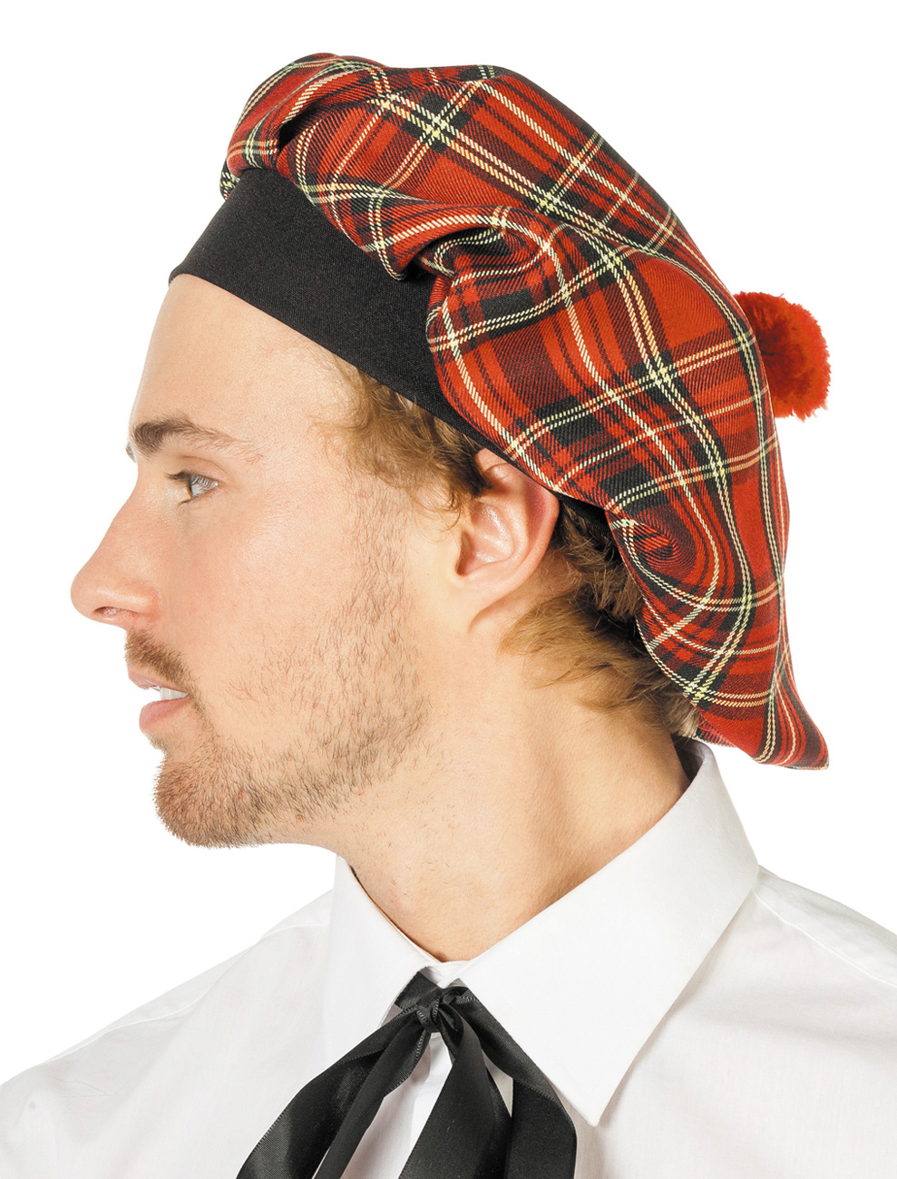 Kostümzubehör Mütze Schotte Farbe: schwarz/weiß/rot