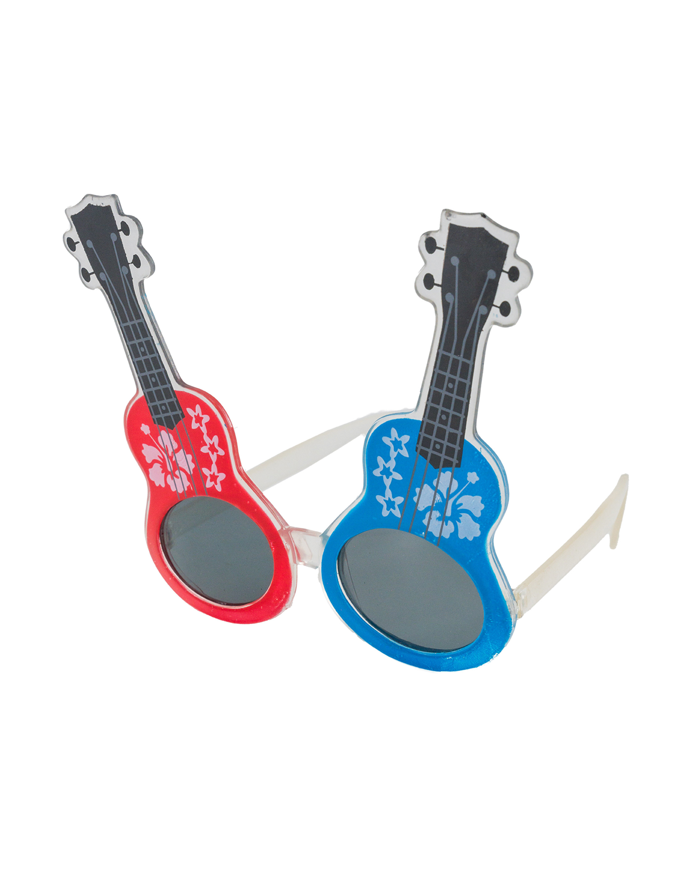Kostümzubehör Brille Gitarren rot/blau