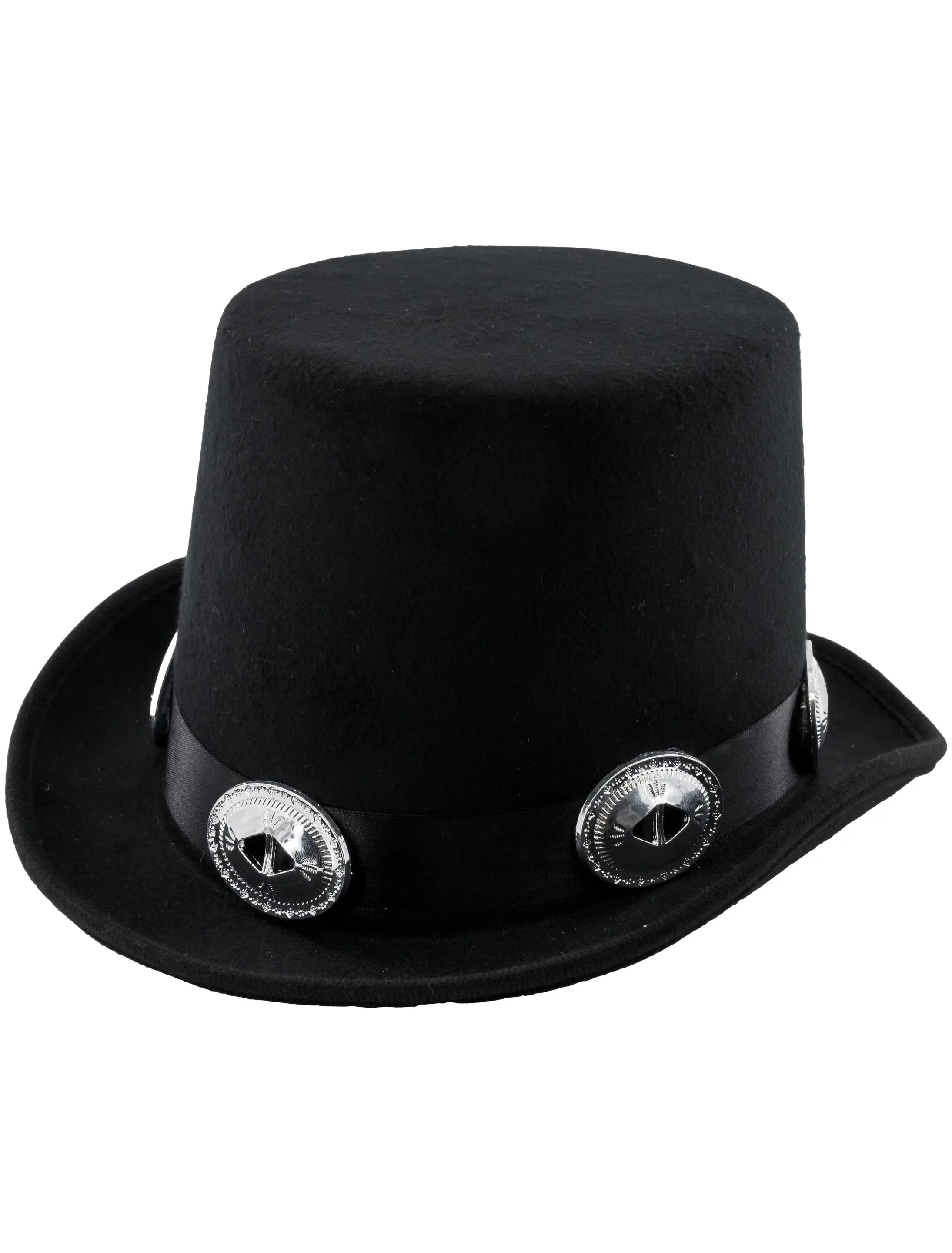 Kostümzubehör Zylinder Steampunk mit Metallanhänger schwarz