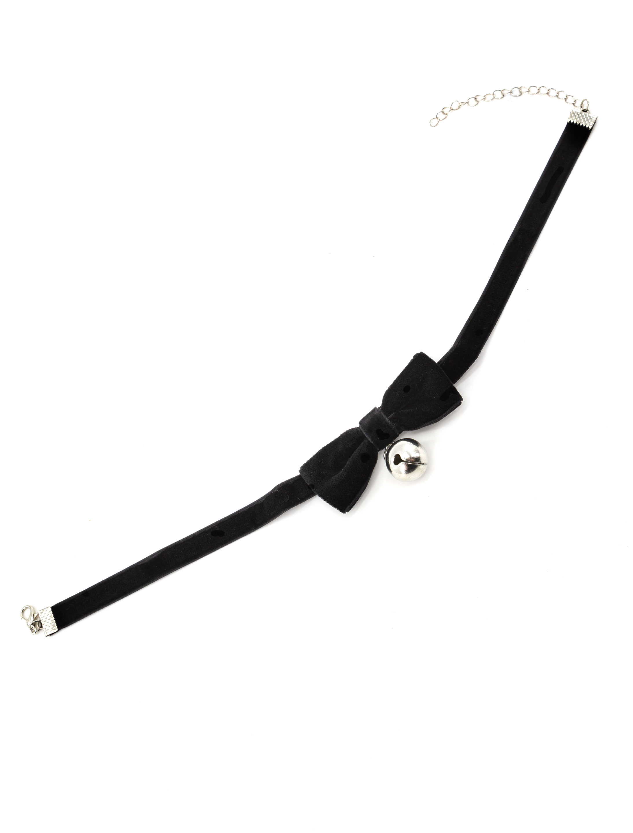 Kostümzubehör Halsband schwarz mit Glöckchen