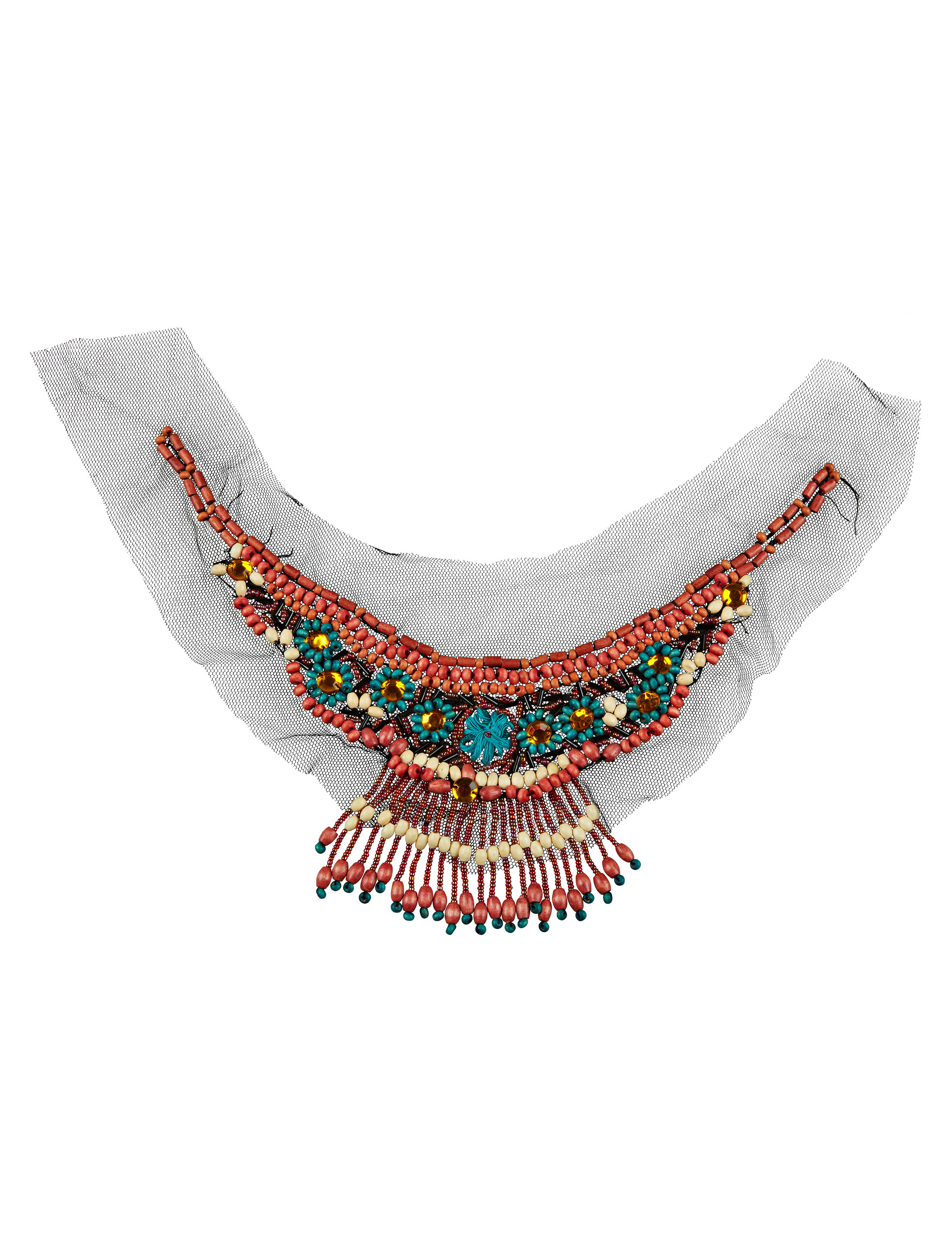 Kostümzubehör Aufnäher Perlen Rasta Farbe: mehrfarbig