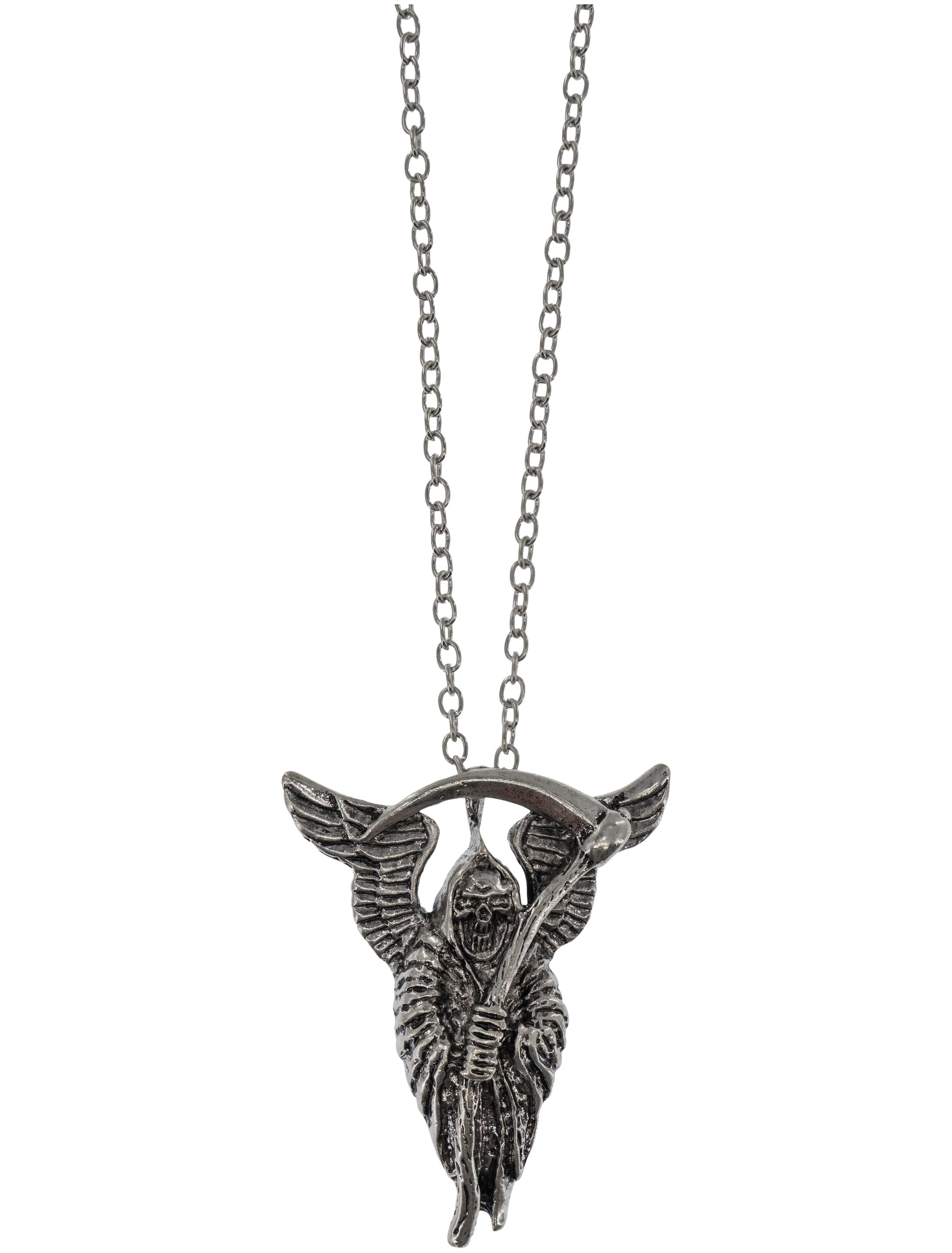 Kostümzubehör Halskette Sensemann silber one size