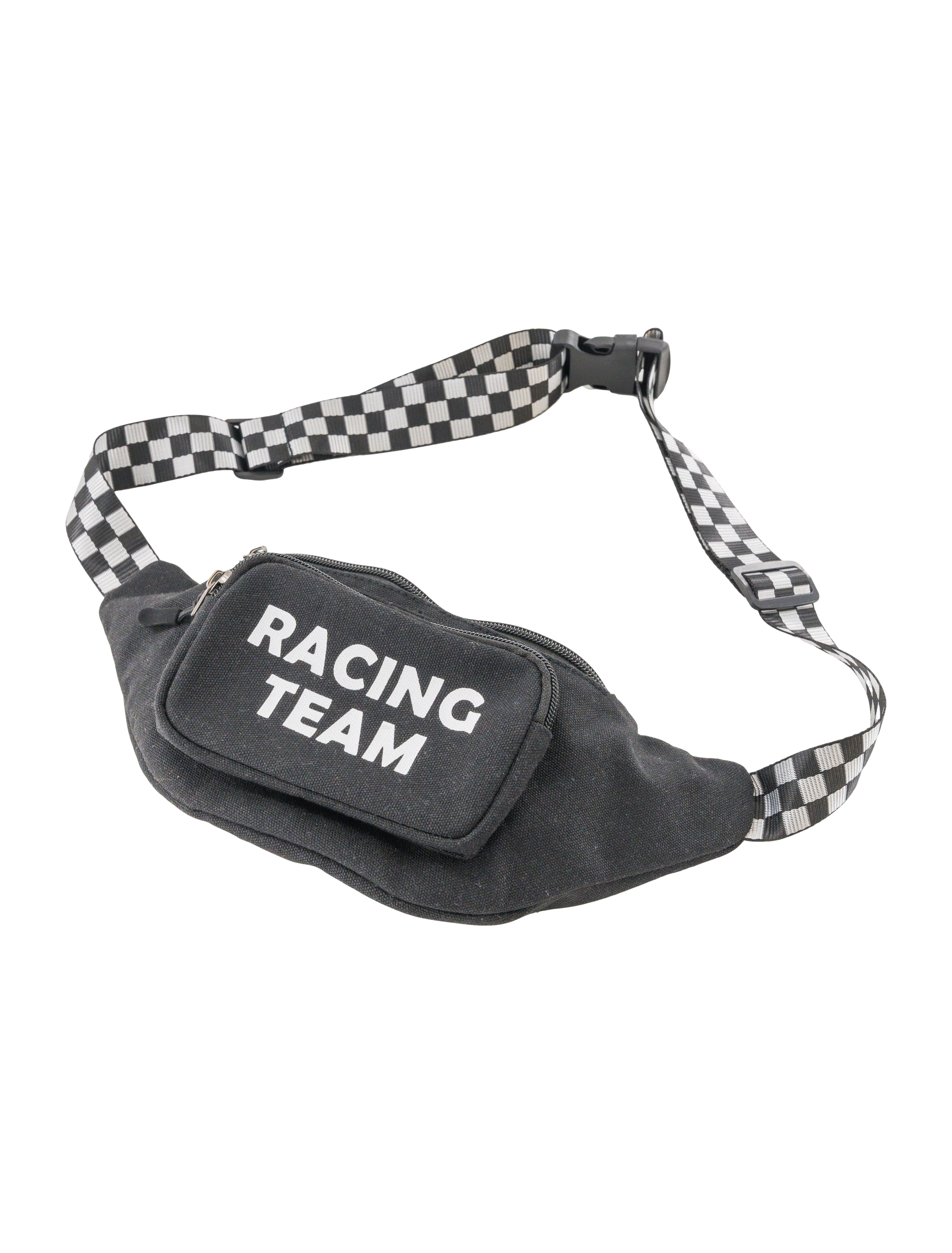 Kostümzubehör Bauchtasche Racing schwarz/weiß