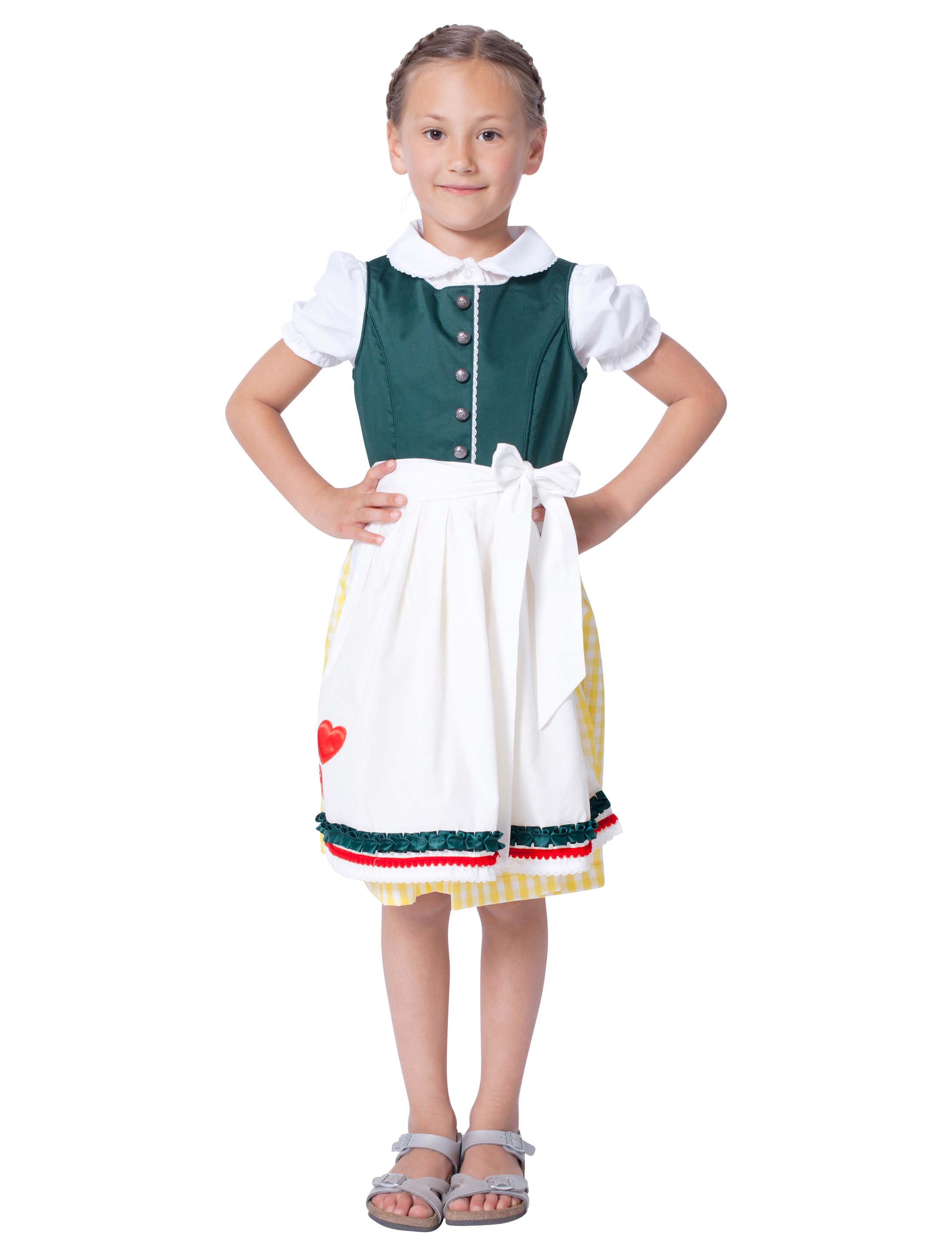 Dirndl Nora grün/weiß 152