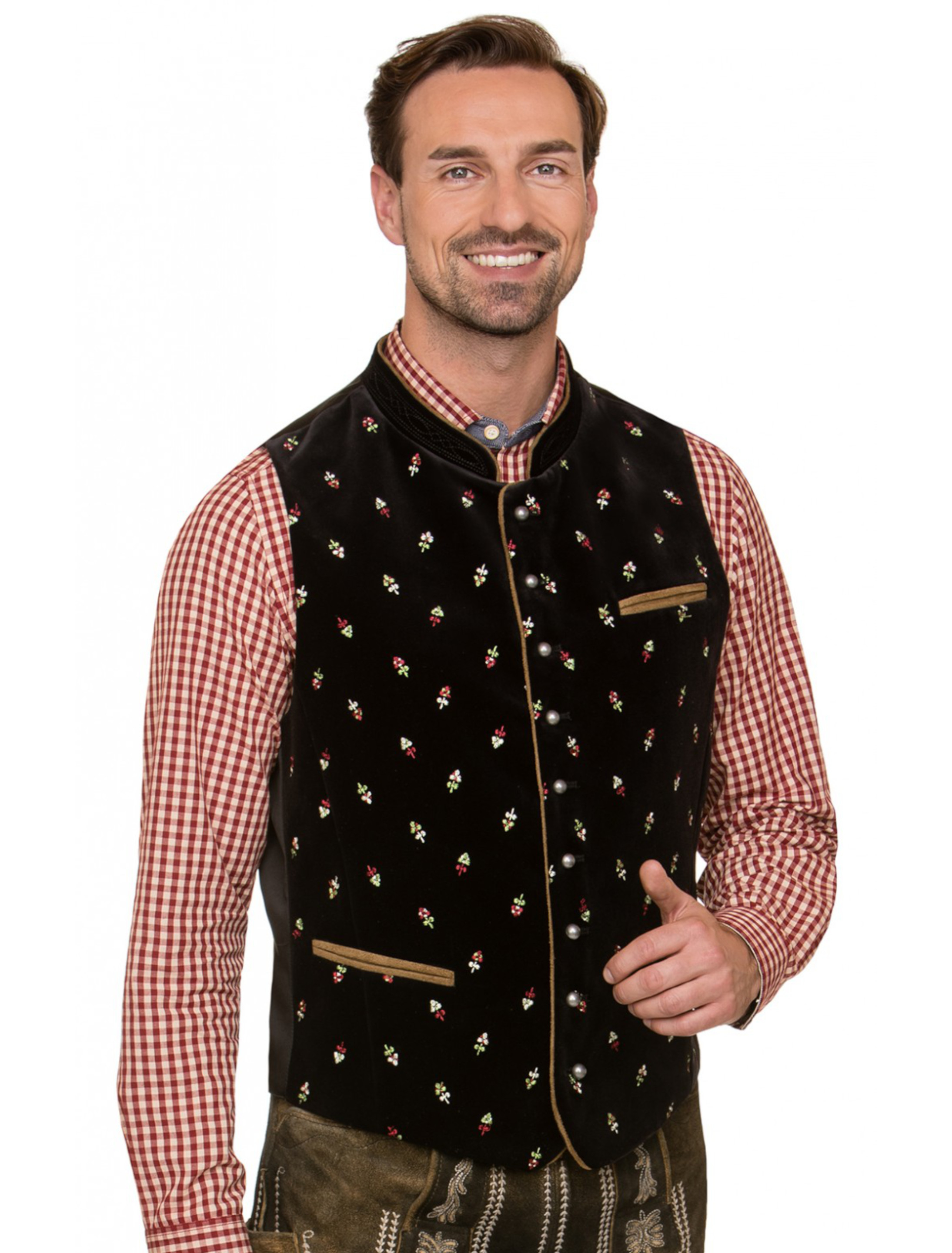 Trachtenweste Calzado Herren schwarz 60