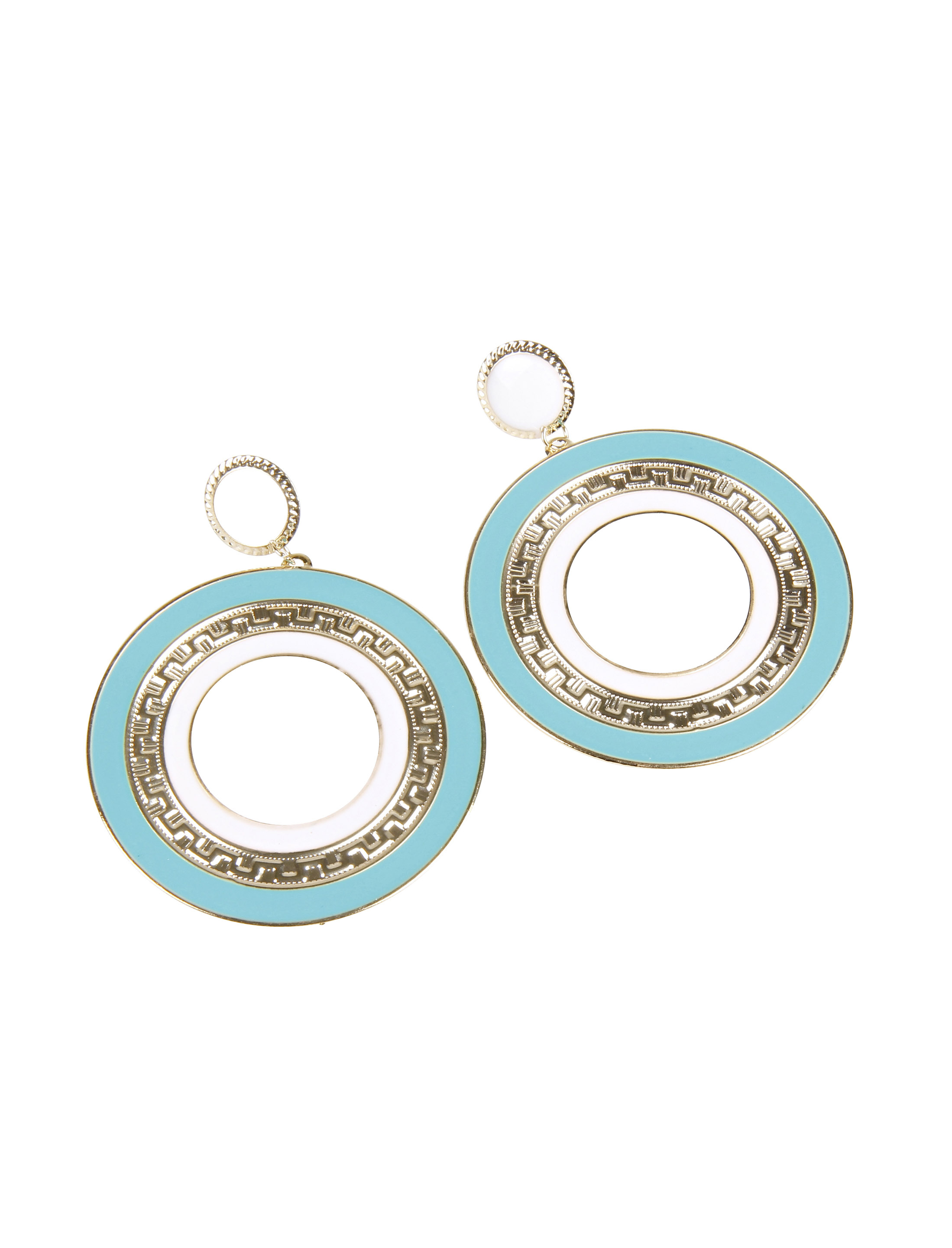 Kostümzubehör Ohrringe rund grün/weiß