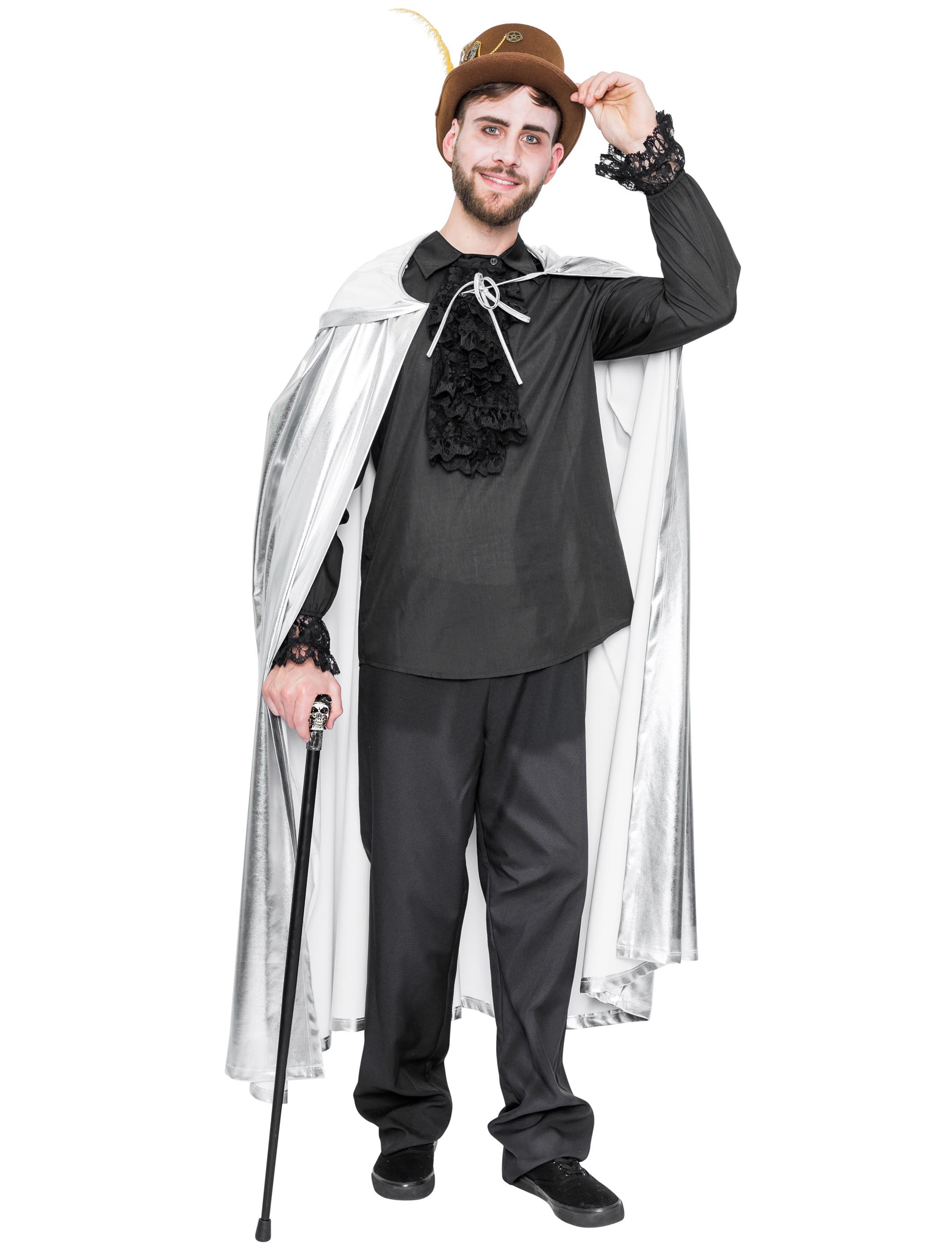 Umhang metallic silber one size