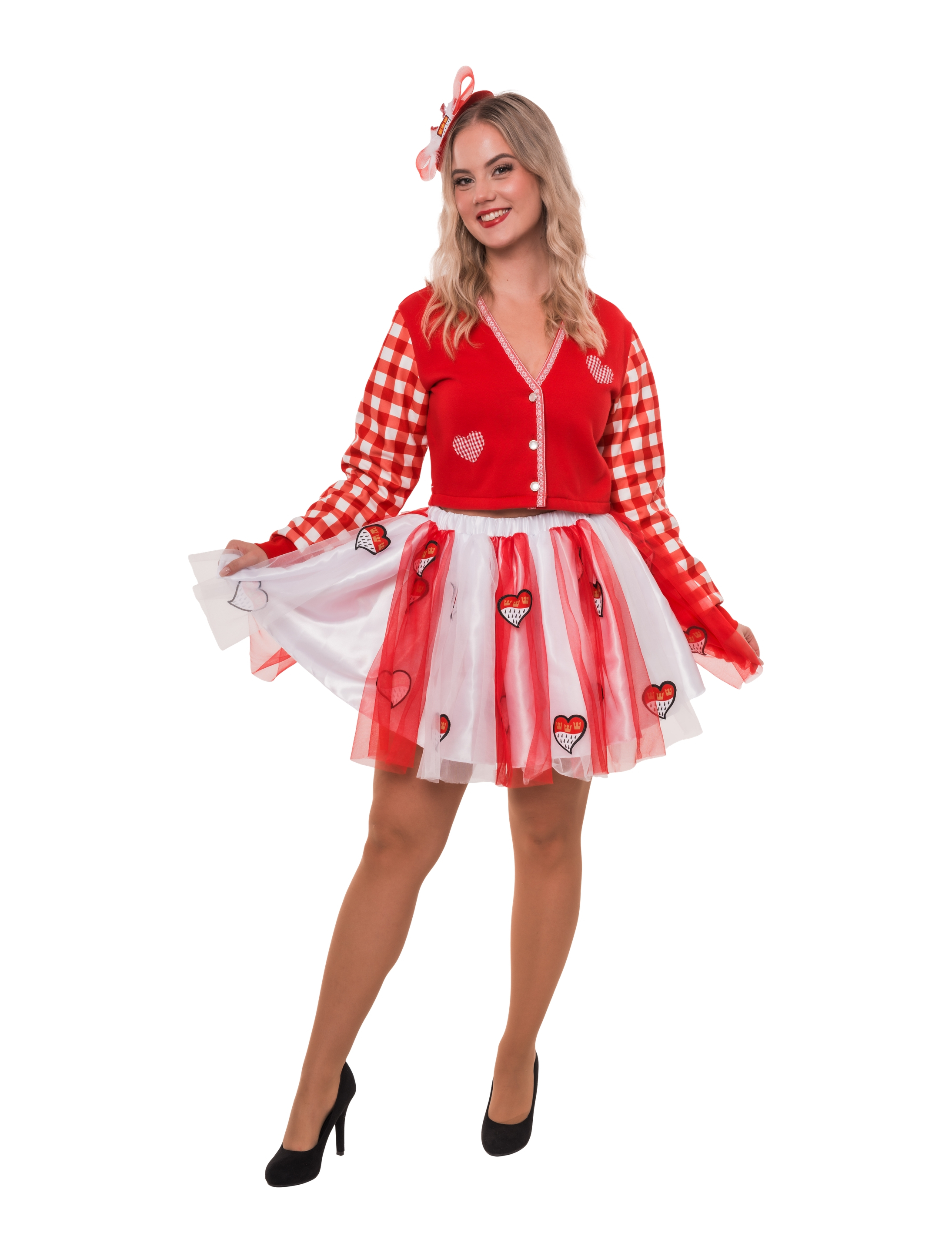 Jacke cropped Kölle Damen rot/weiß L