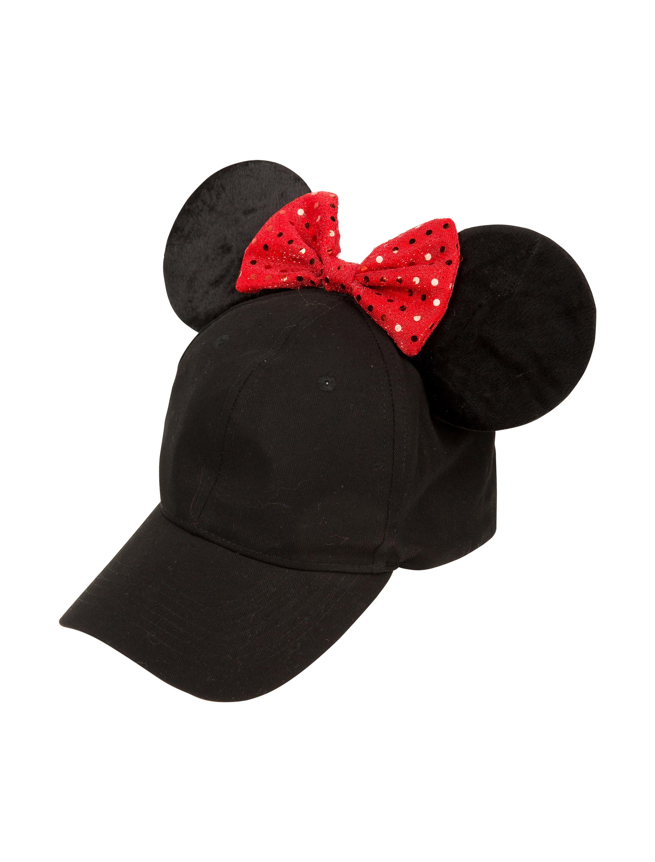 Kostümzubehör Baseball Cap Maus mit Schleife Farbe: schwarz/rot