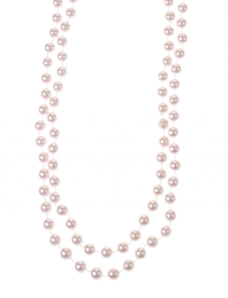 Kostümzubehör Halskette Perlenduo weiß