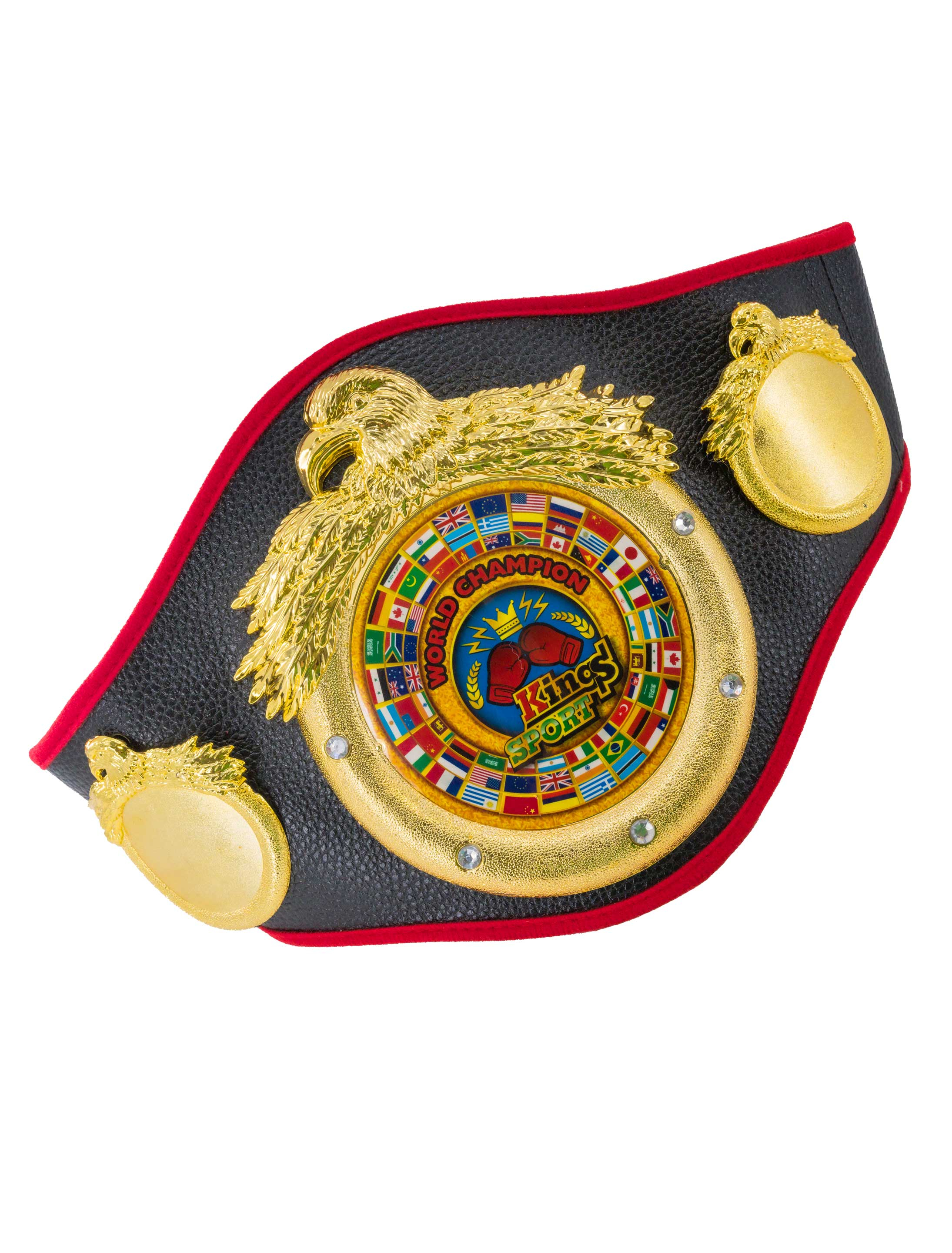 Kostümzubehör Gürtel Champion schwarz/gold one size