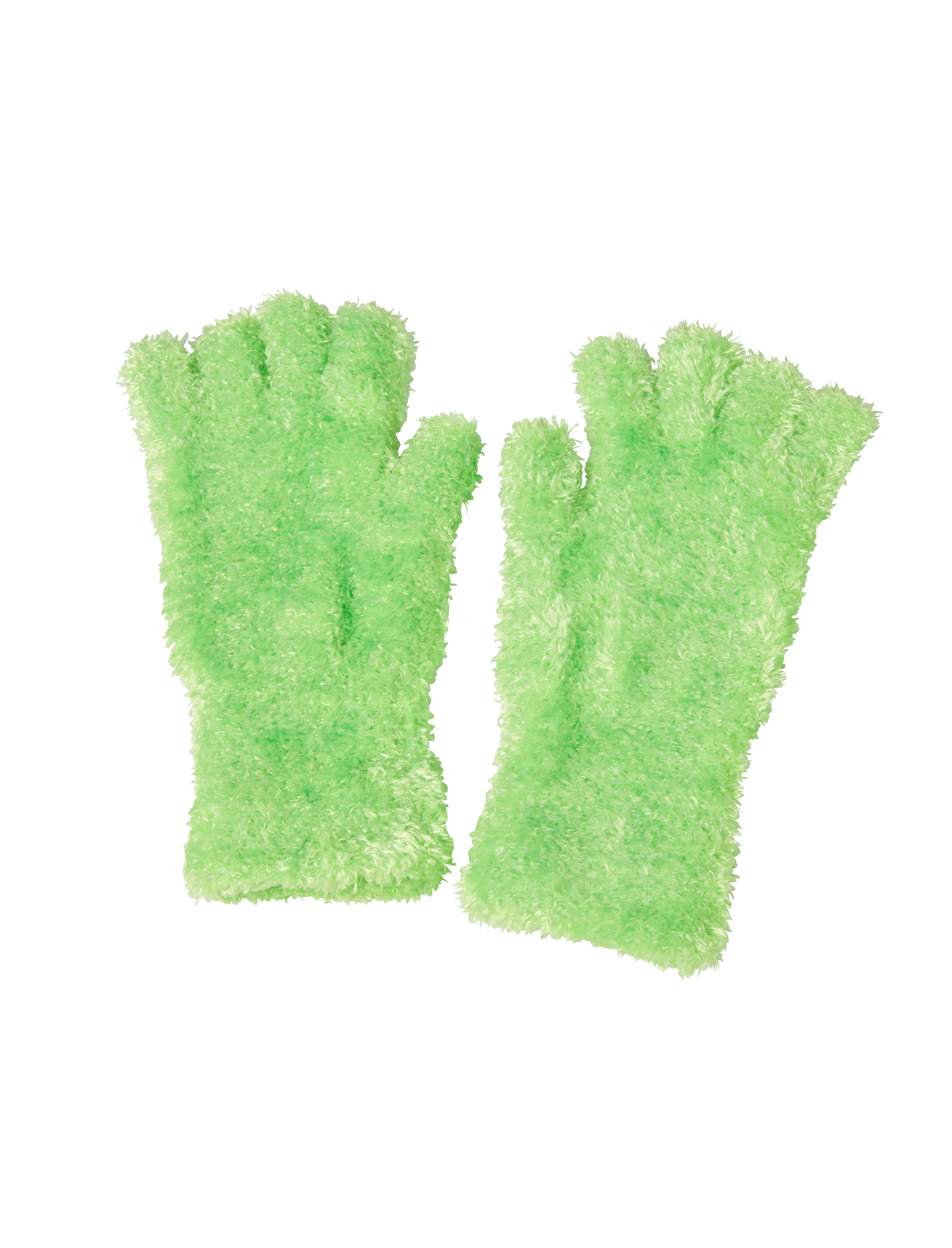 Kostümzubehör Handschuhe fingerlos Flausch neongrün one size