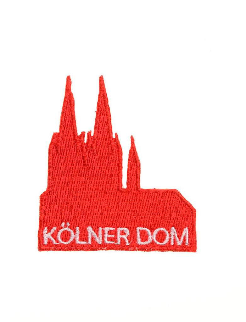 Kostümzubehör Bügelpatch Kölner Dom 7cm Farbe: rot