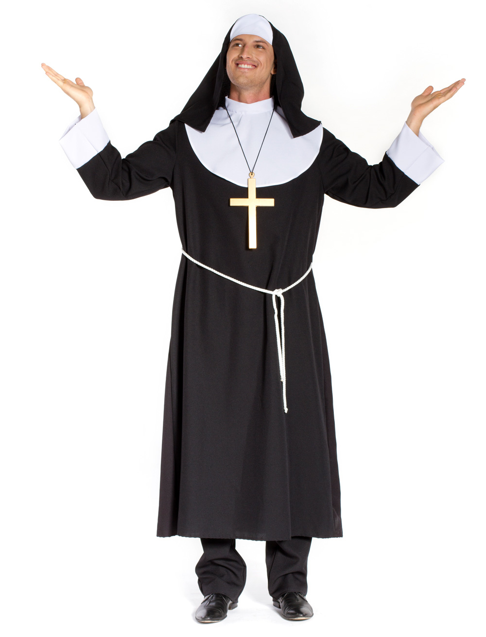 Nonne 3-tlg. Herren schwarz/weiß 50