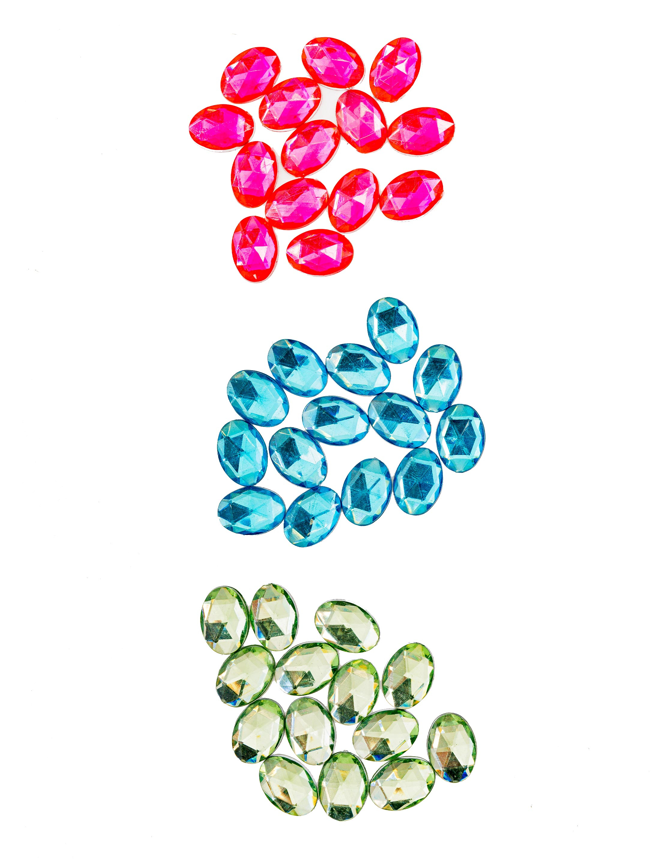 Strasssteine pink/blau/grün 60 Stk. Schminke für Karneval & Fasching
