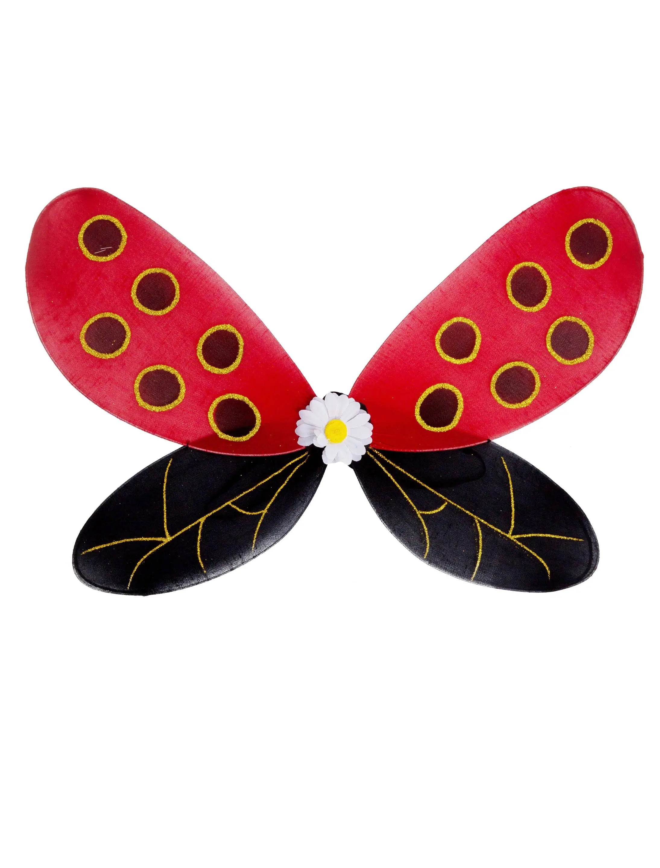 Kostümzubehör Flügel Marienkäfer Erwachsene Farbe: rot/schwarz