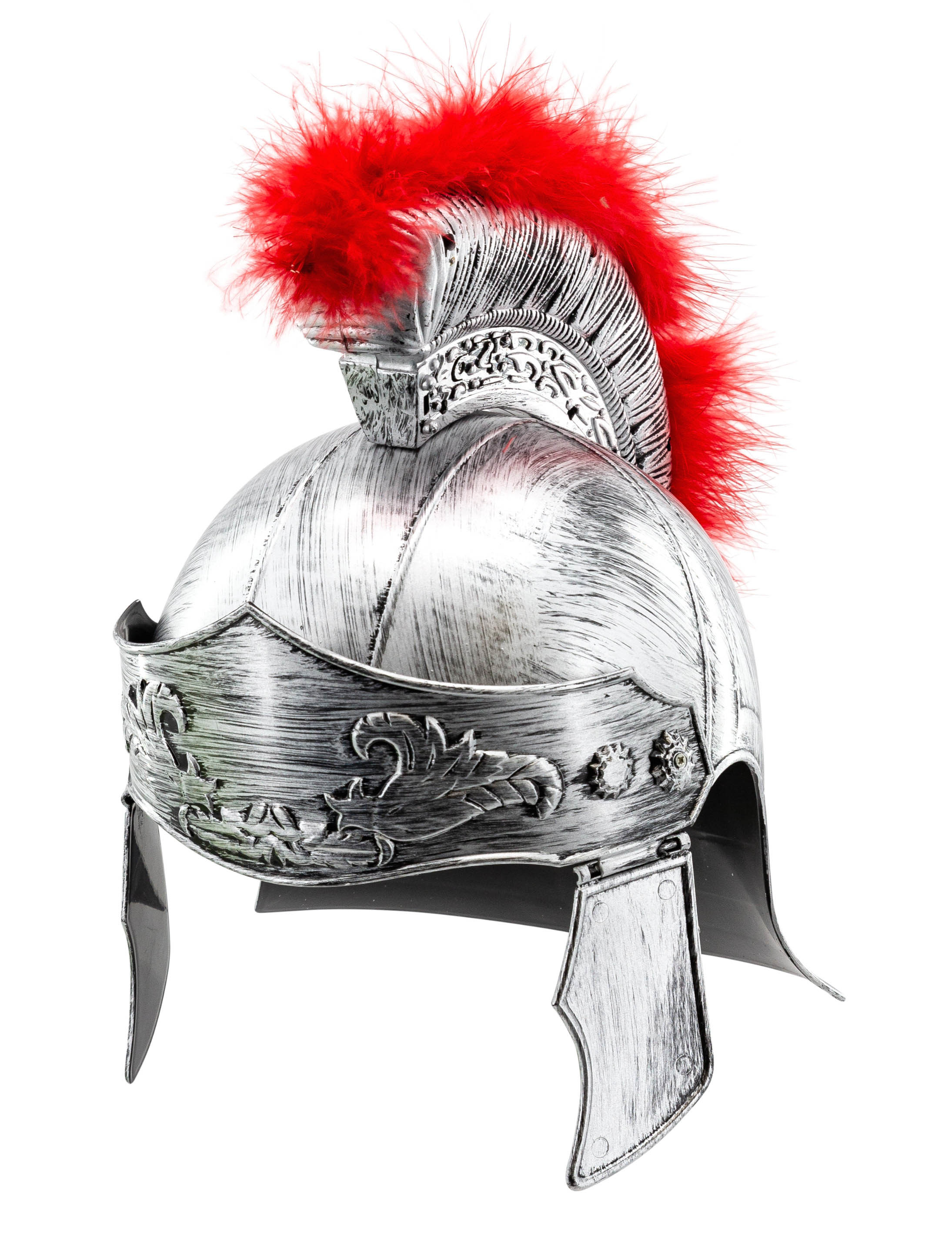Kostümzubehör Helm Römer mit Hahnenkamm silber