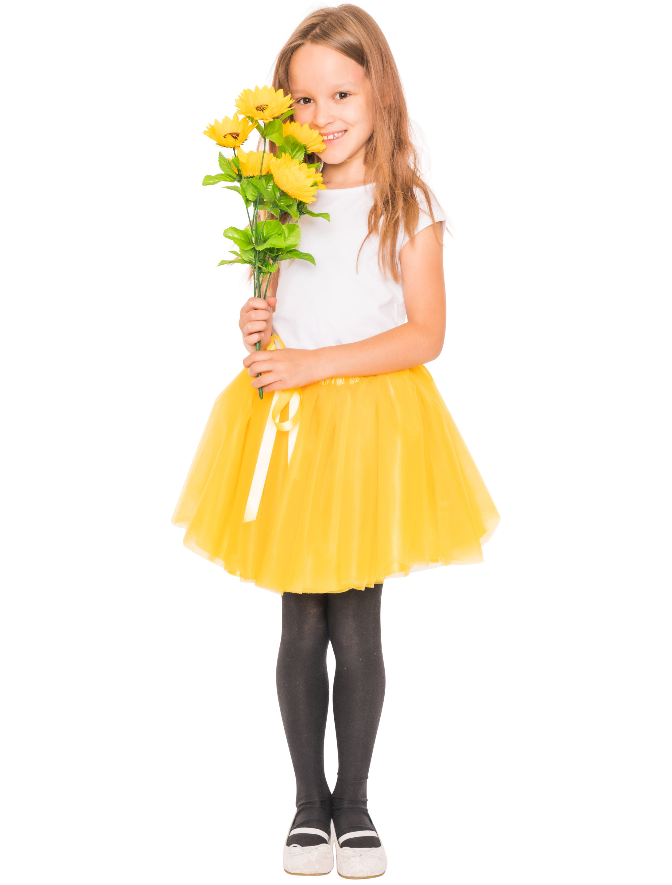 Tüllrock Mädchen gelb one size