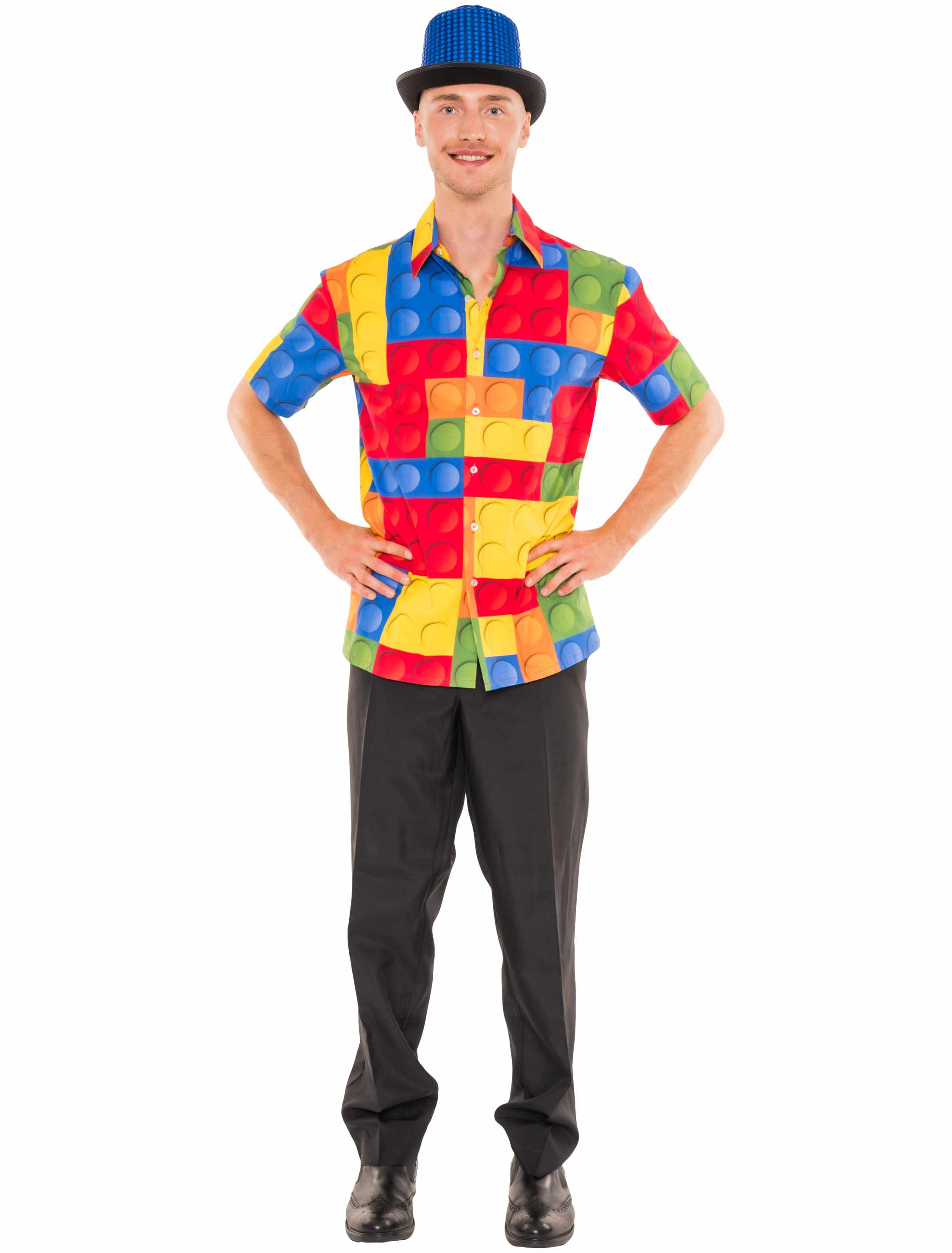 Hemd Klemmbaustein Herren bunt S/M Farbe: bunt