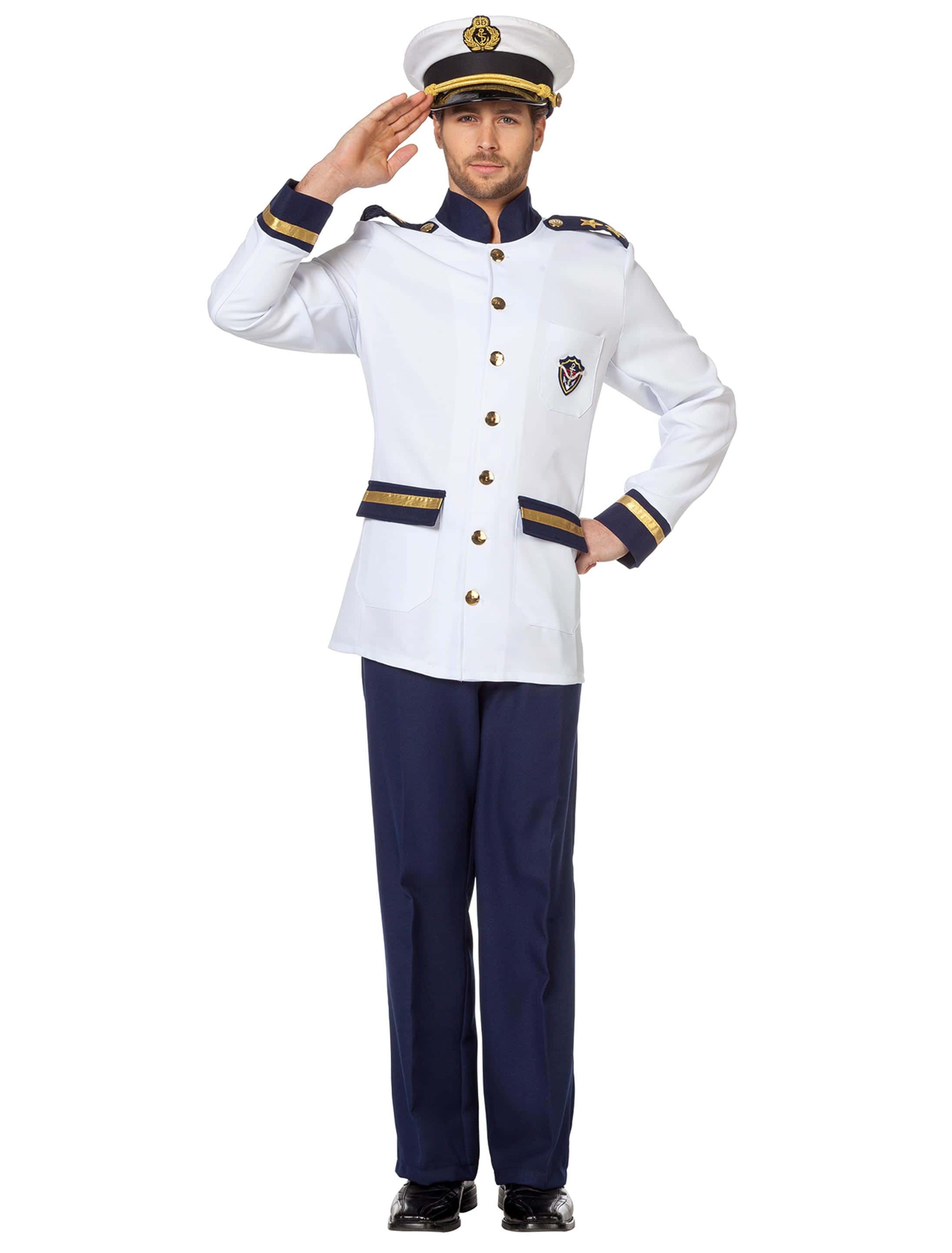 Kapitän 2-tlg. Herren weiß/blau 46