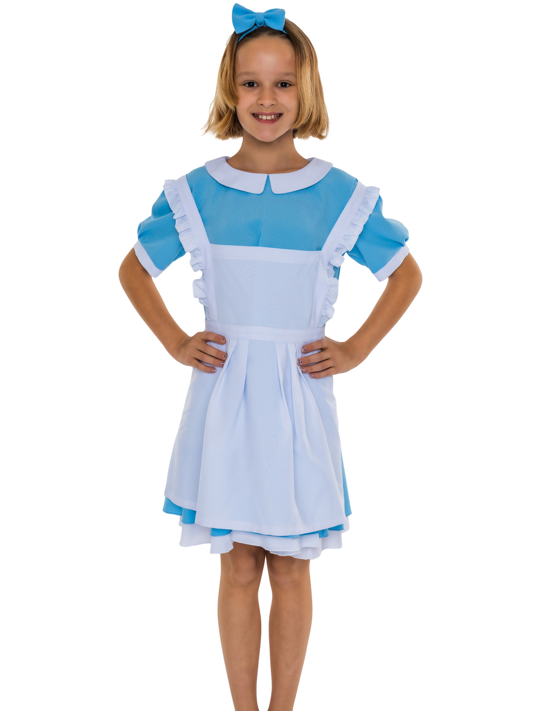 Kleid Alice Mädchen weiß/blau 140