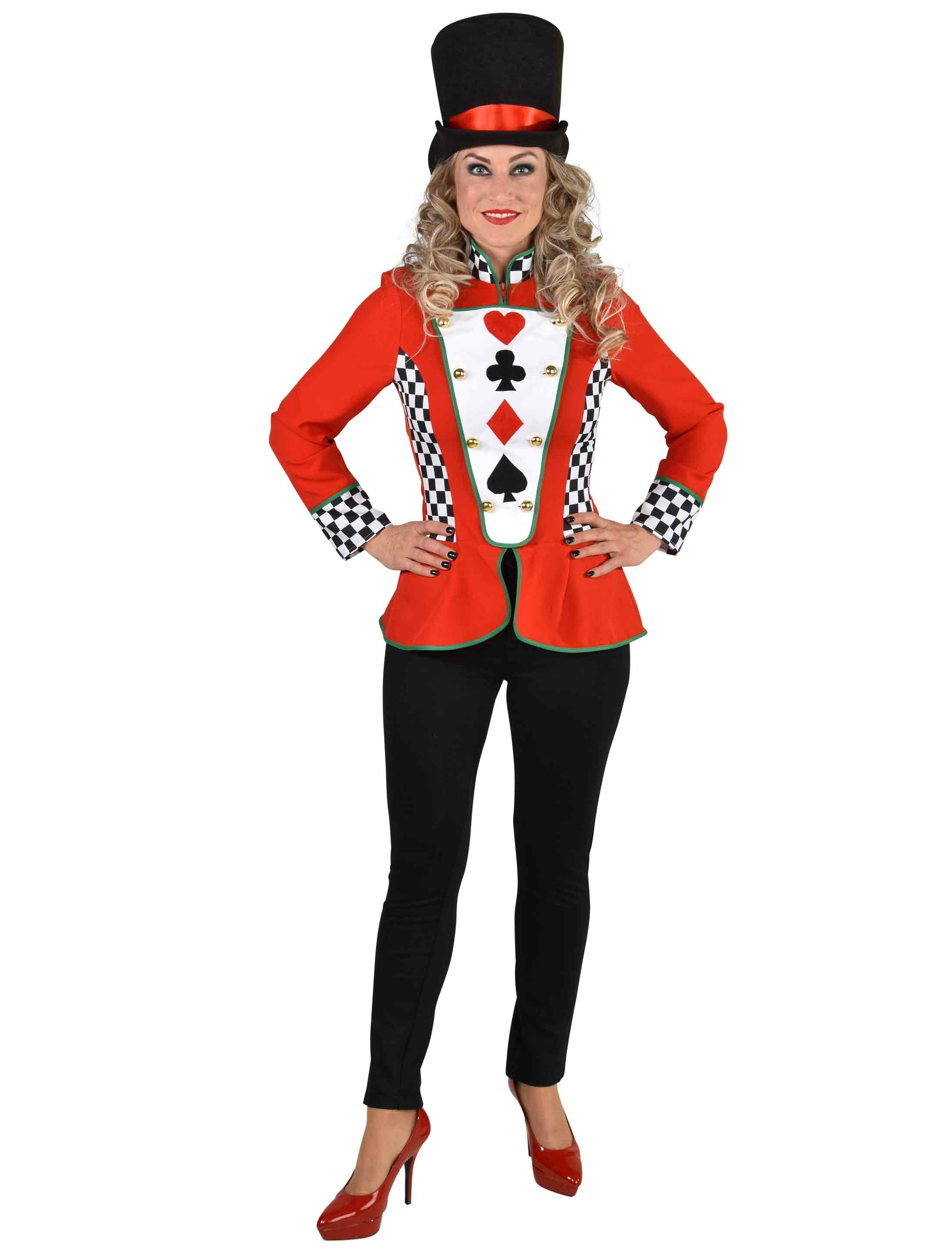 Jacke Kartenspielerin Damen bunt XL Farbe: bunt