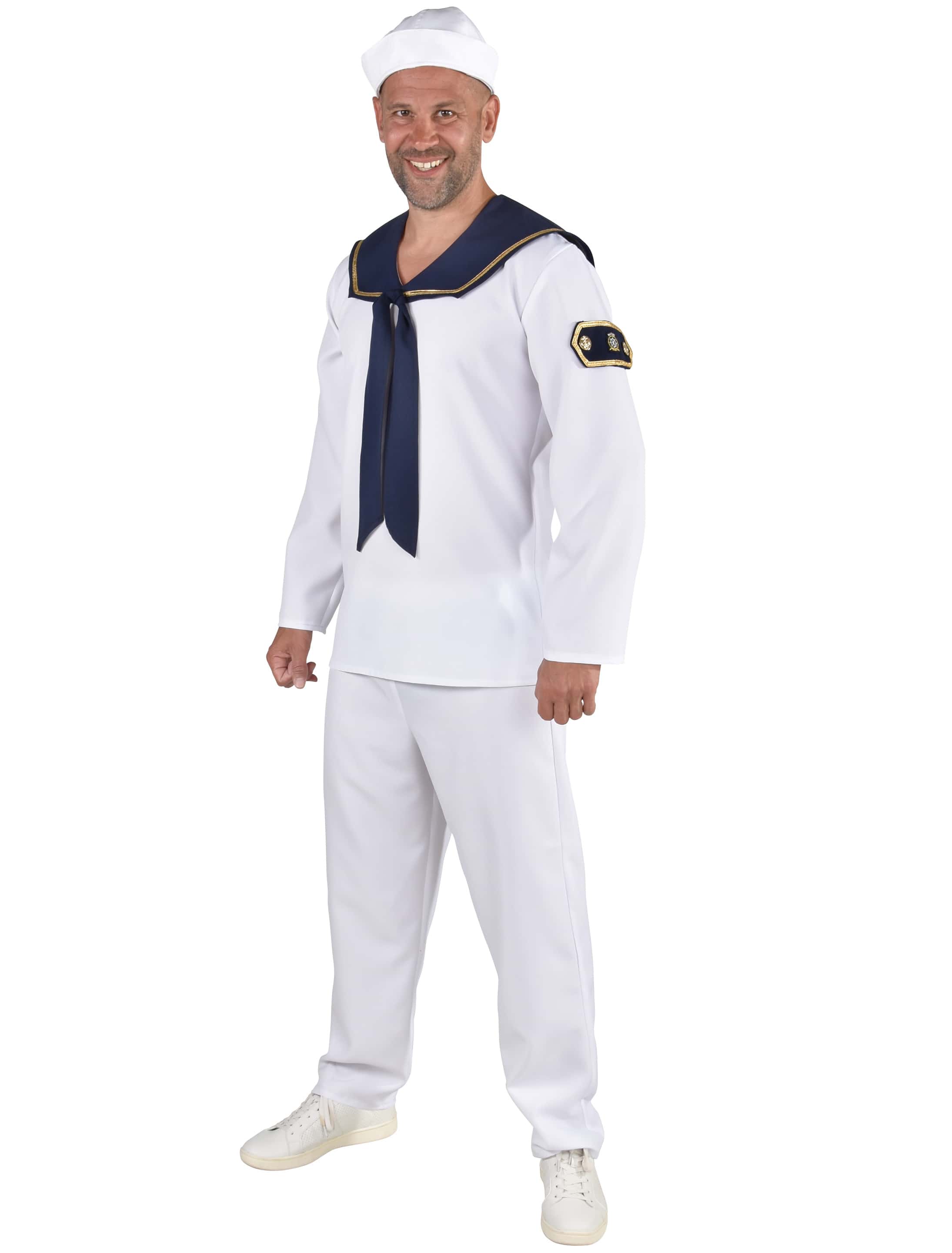 Matrose 2-tlg. Herren weiß/blau L