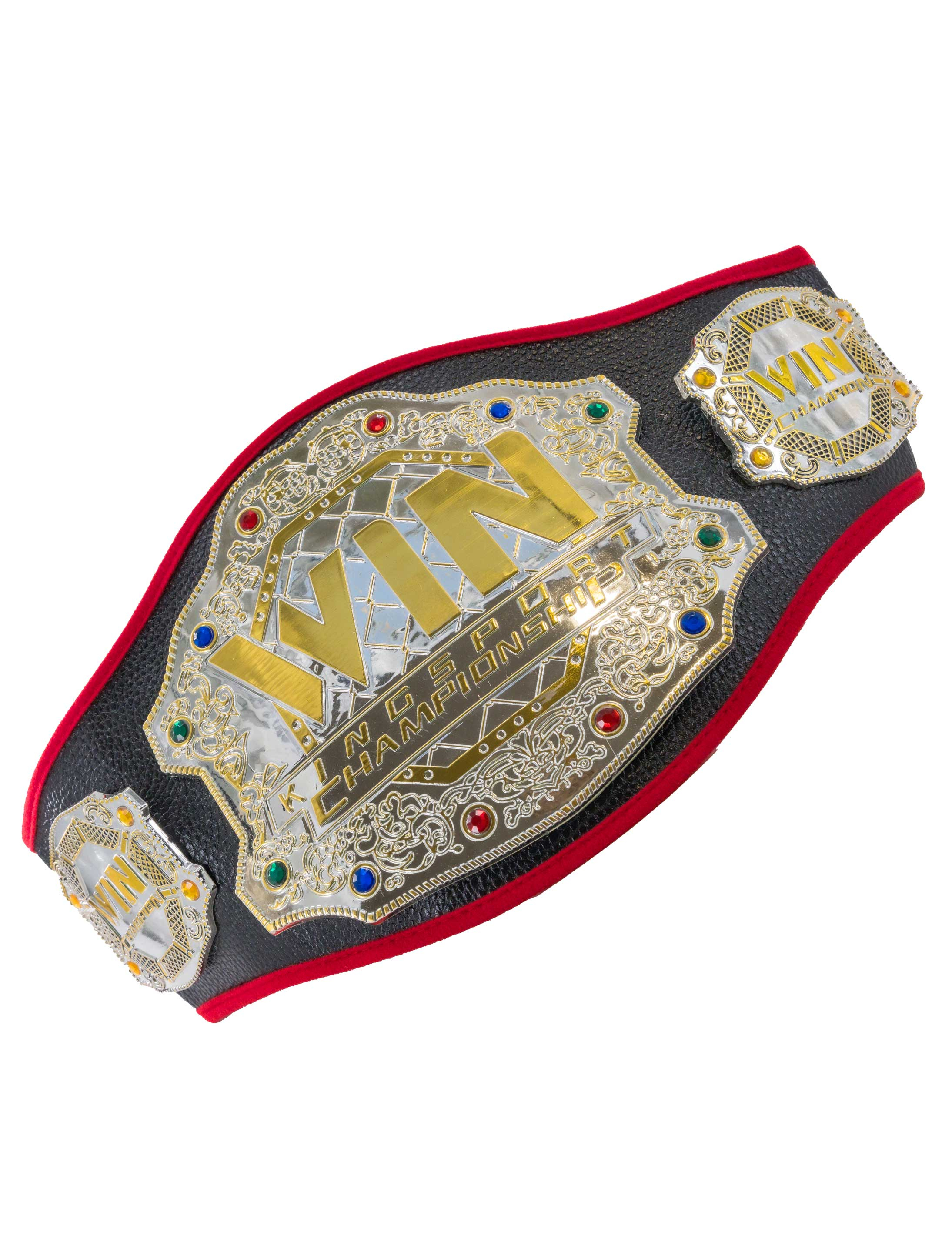 Kostümzubehör Gürtel Champion schwarz/silber one size