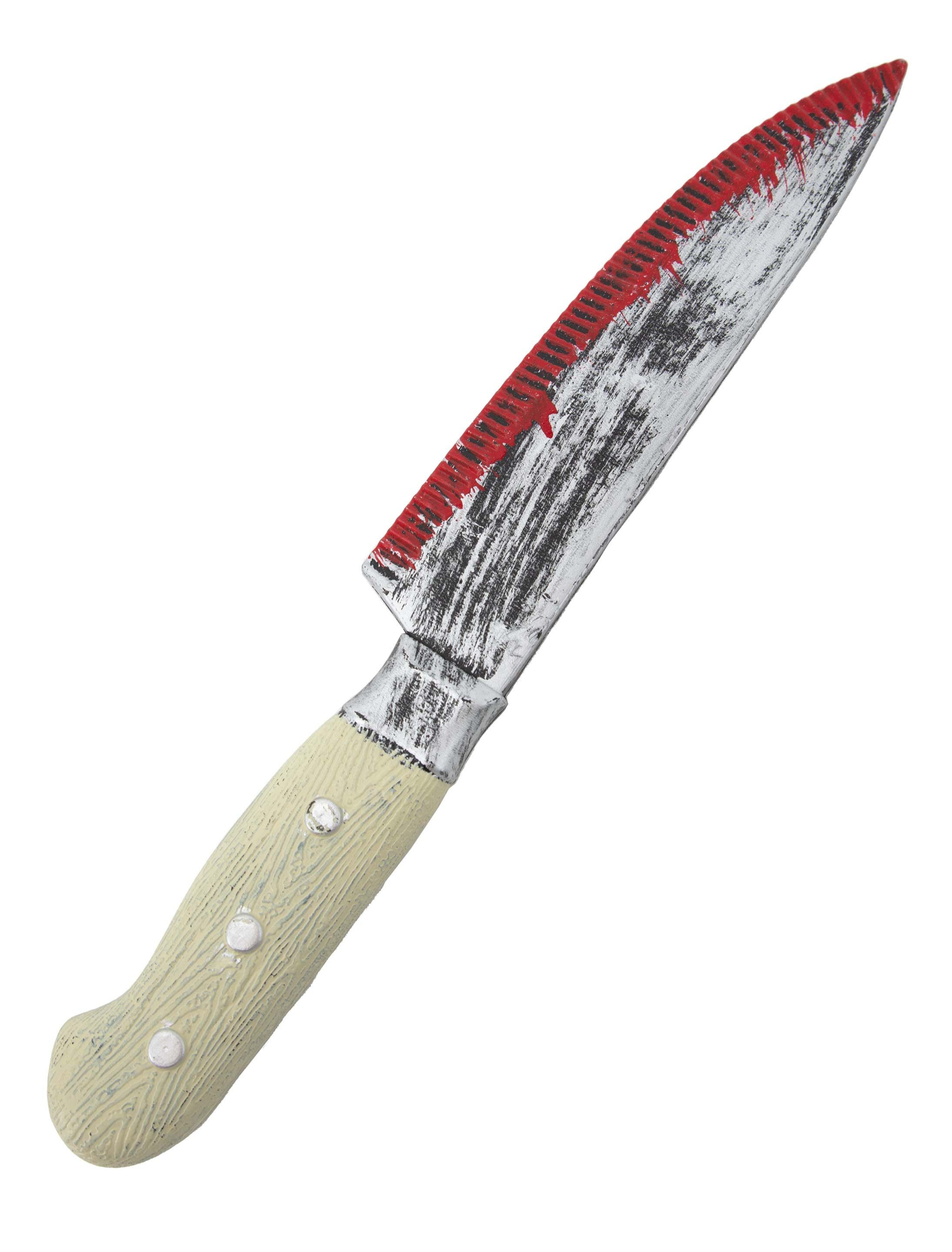 Kostümzubehör Messer blutig 32cm Farbe: grau