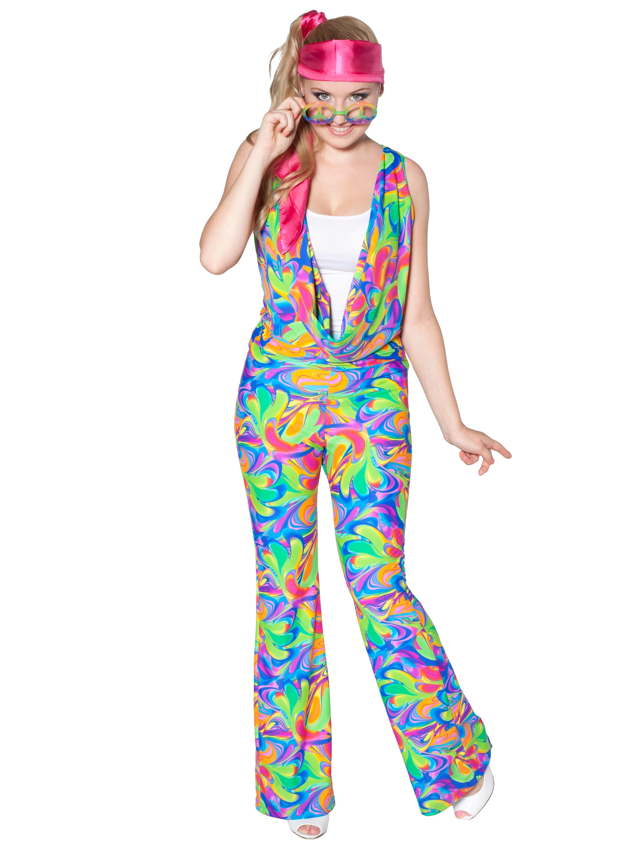 Jumpsuit 70er Damen bunt 44 Farbe: bunt