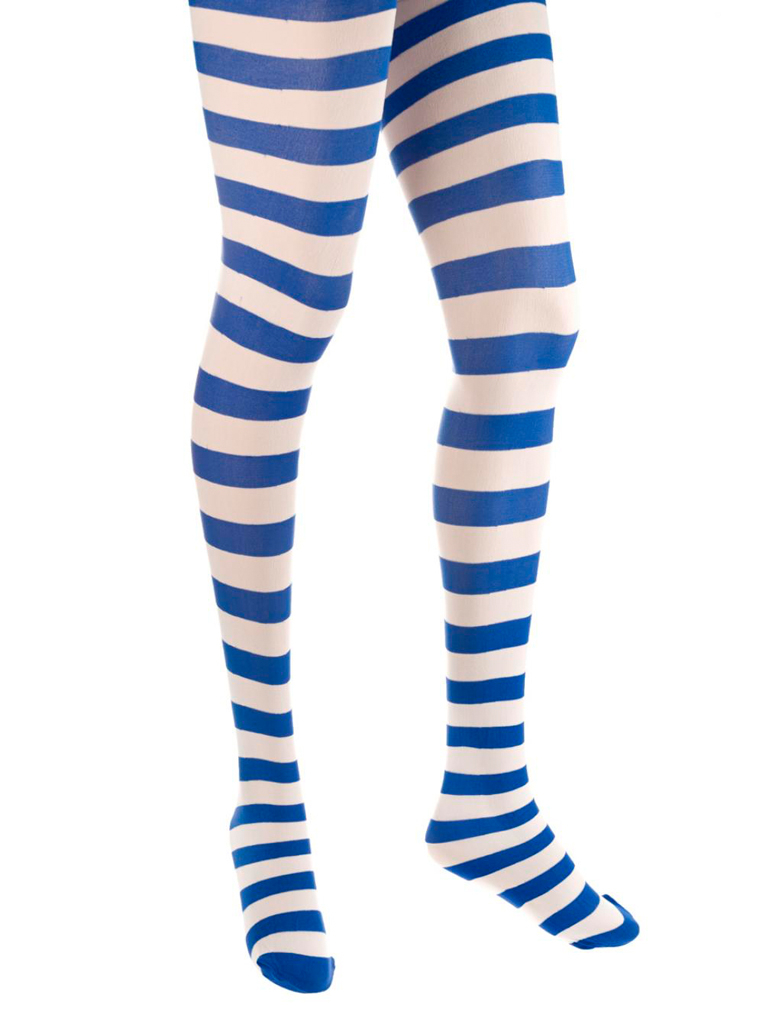 Kostümzubehör Strumpfhose 60den Damen blau/weiß L/XL