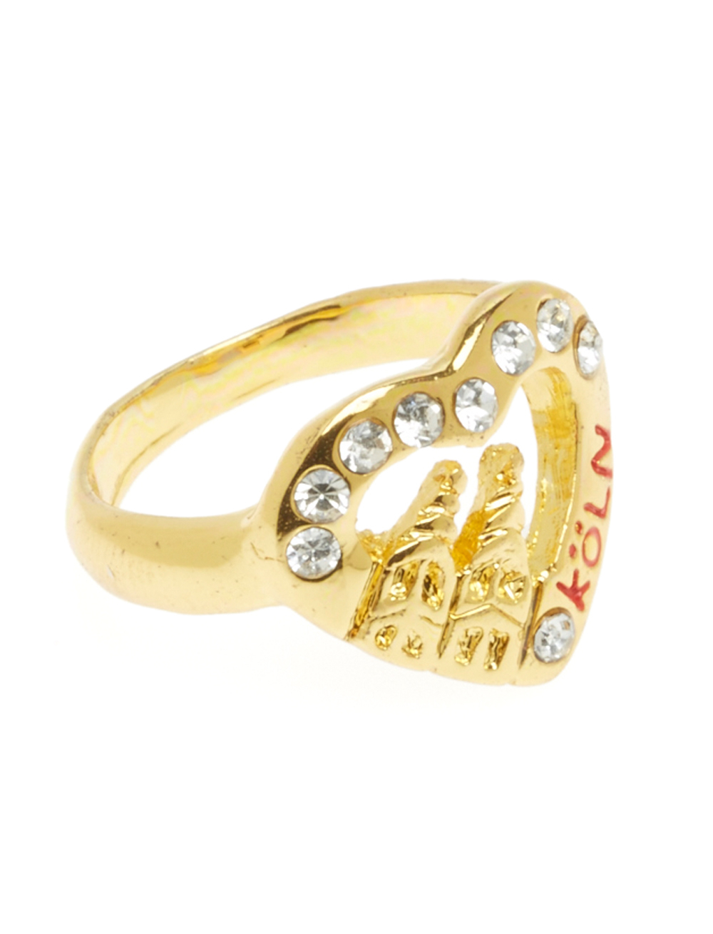 Kostümzubehör Ring Herz Dom klein gold