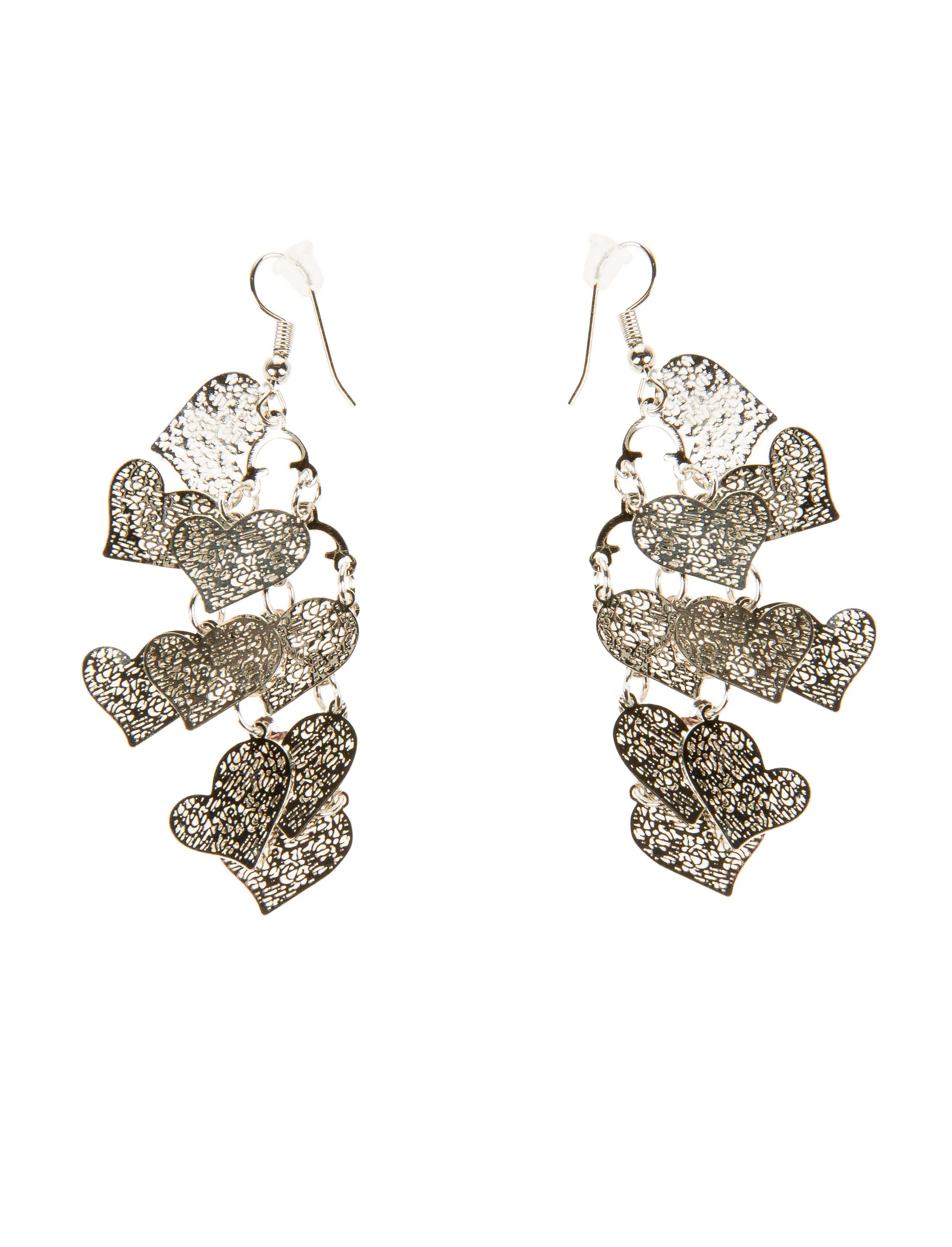 Kostümzubehör Ohrringe Herzchen silber