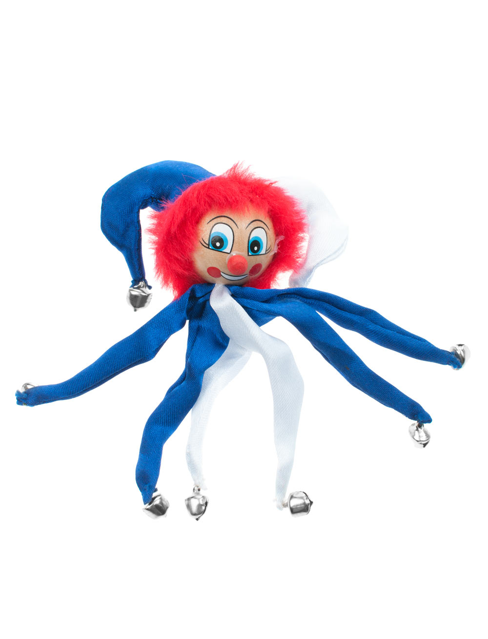 Kostümzubehör Anstecker Clown 11cm blau/weiß