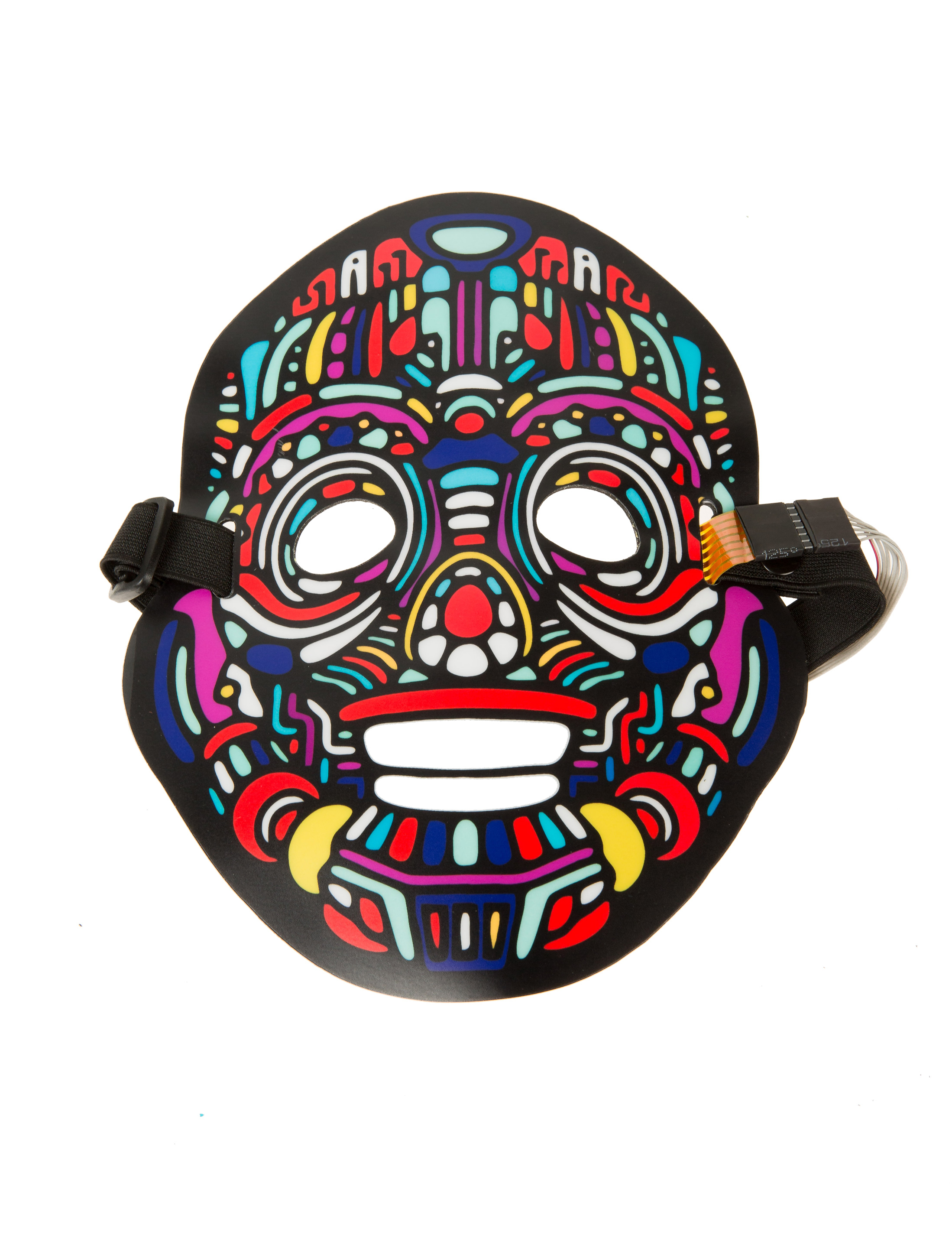 Kostümzubehör Maske Roboter mit LED und Geräuschsensor Farbe: mehrfarbig