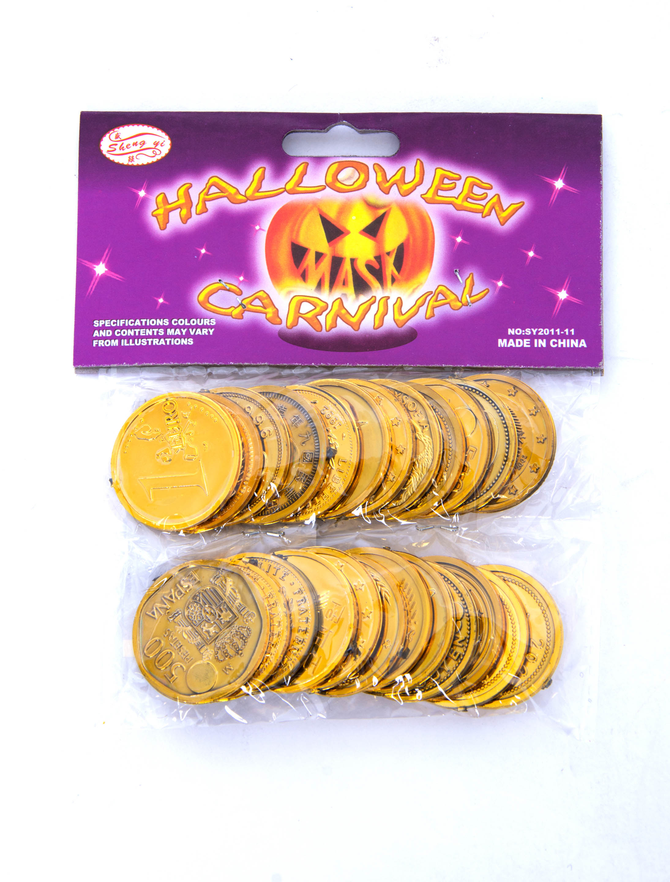 Kostümzubehör Münzen 24 Stk. gold