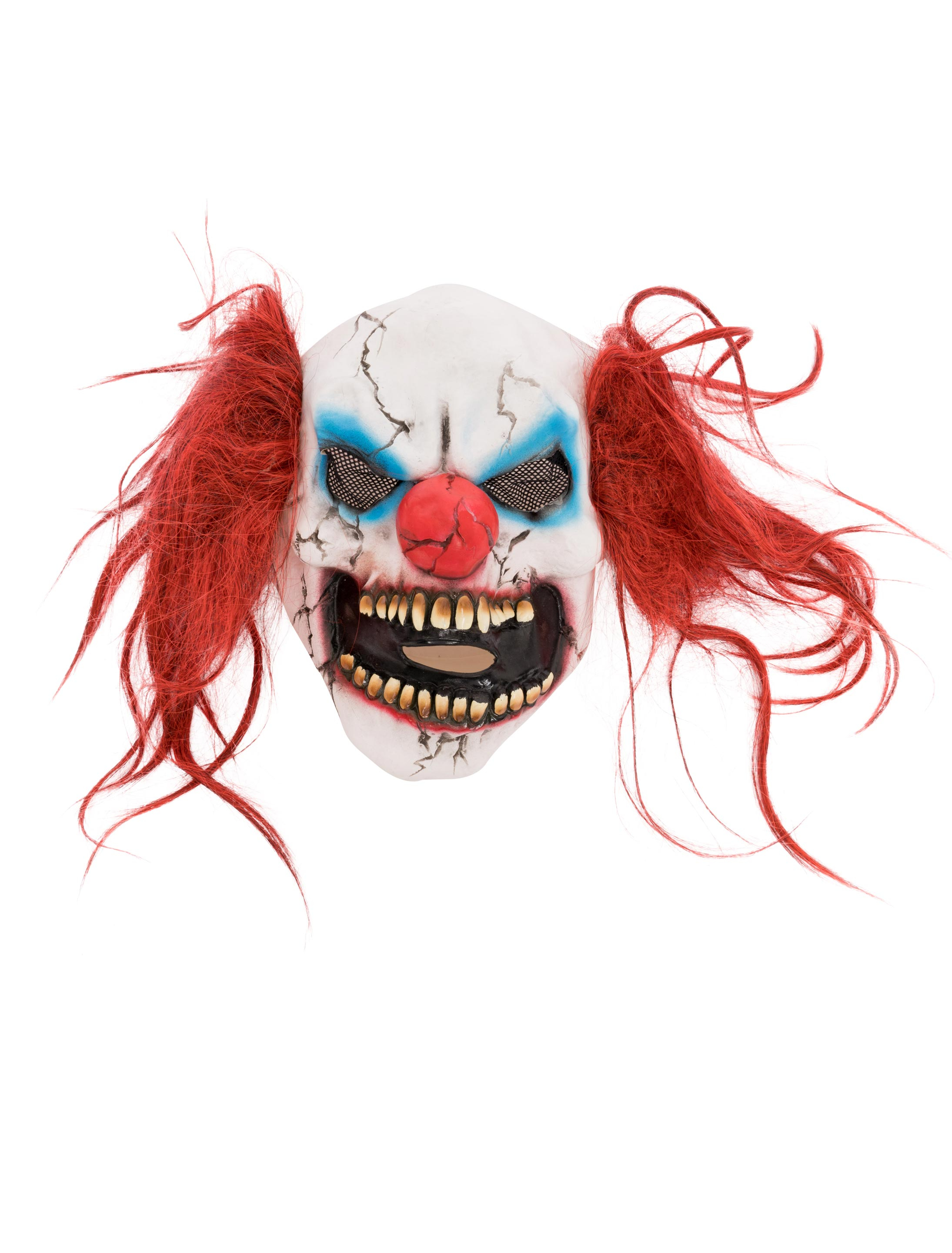 Kostümzubehör Latexmaske Schädel Clown Farbe: rot/weiß