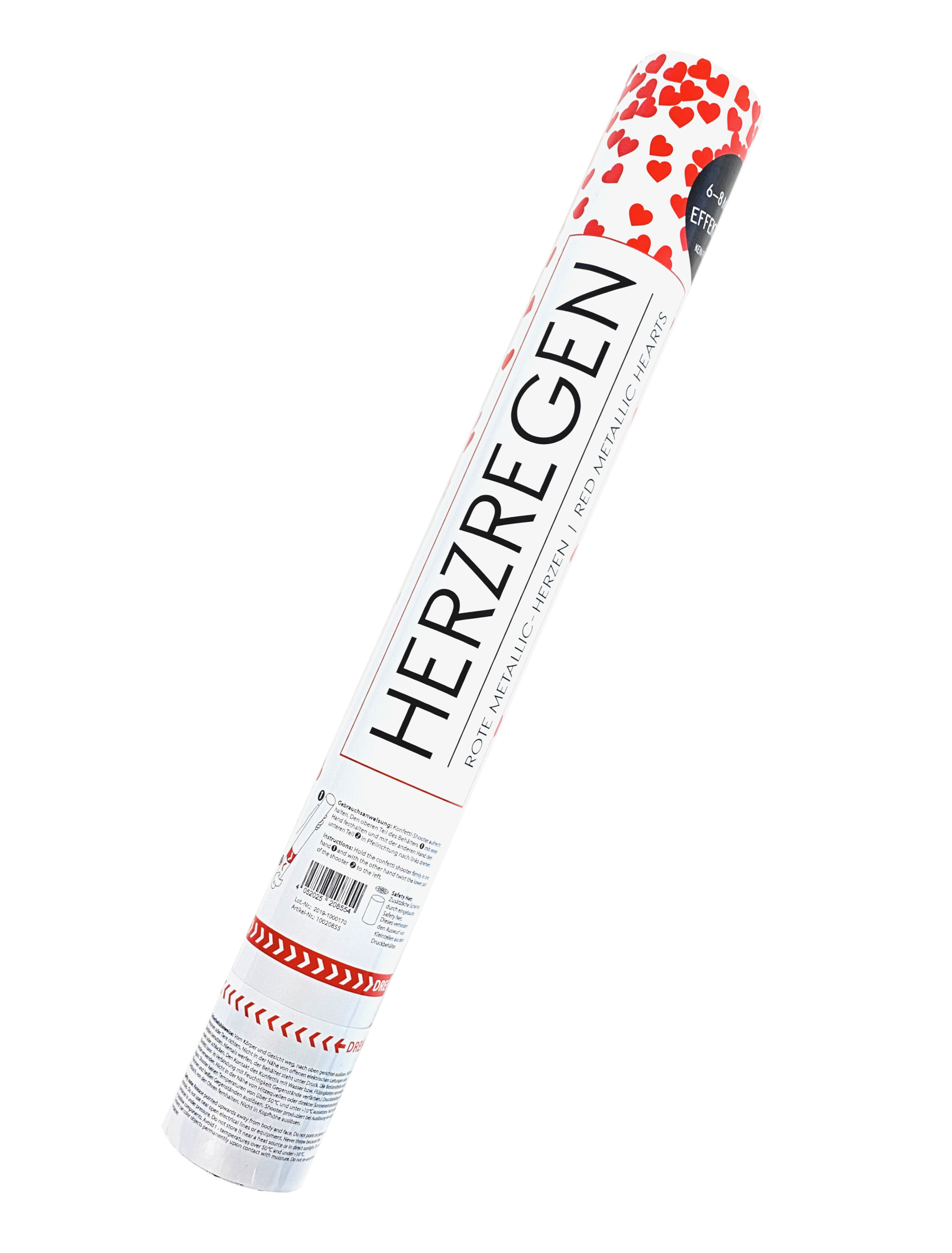 Party Popper 'Love' 40 cm Farbe: rot