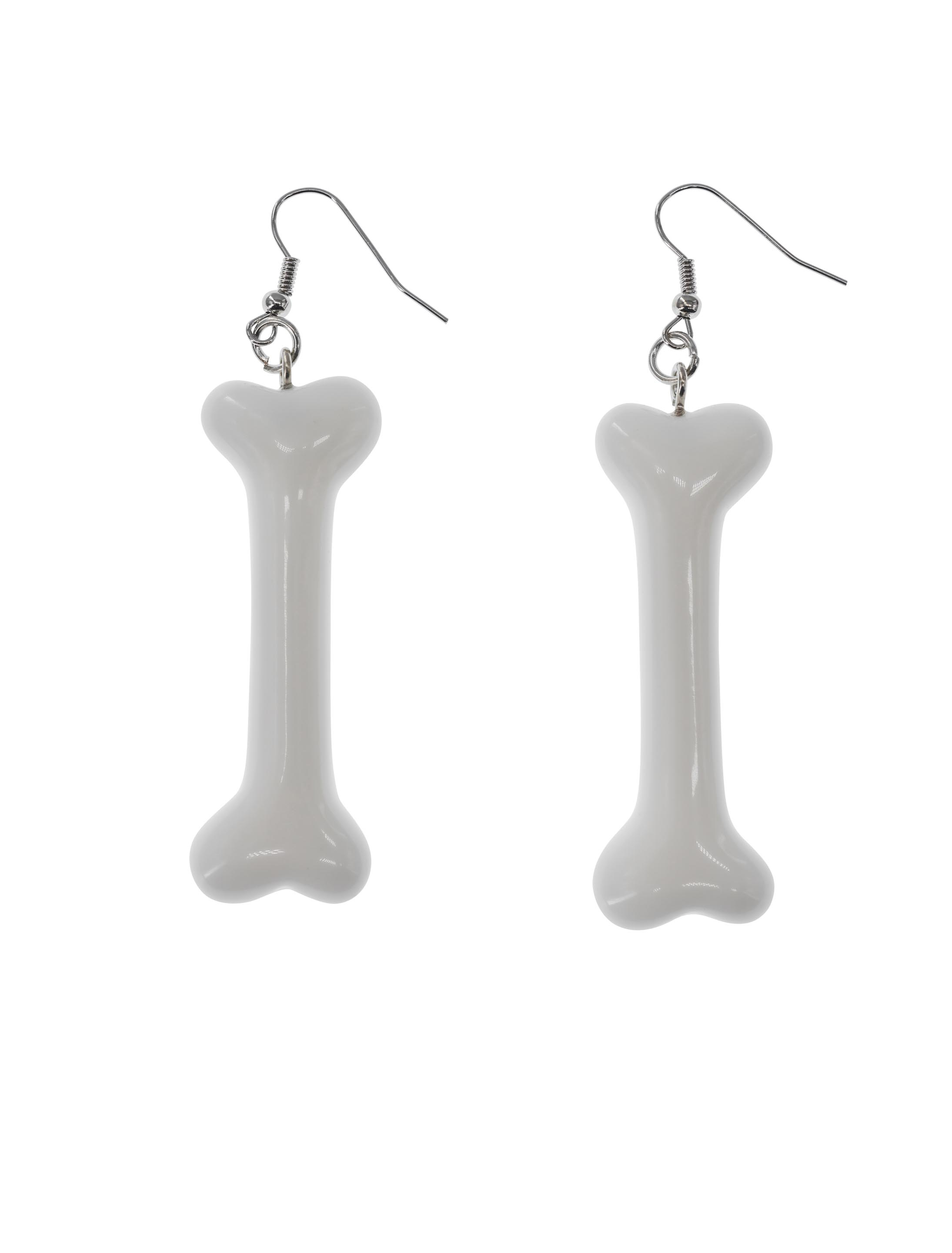 Kostümzubehör Ohrringe Knochen weiß