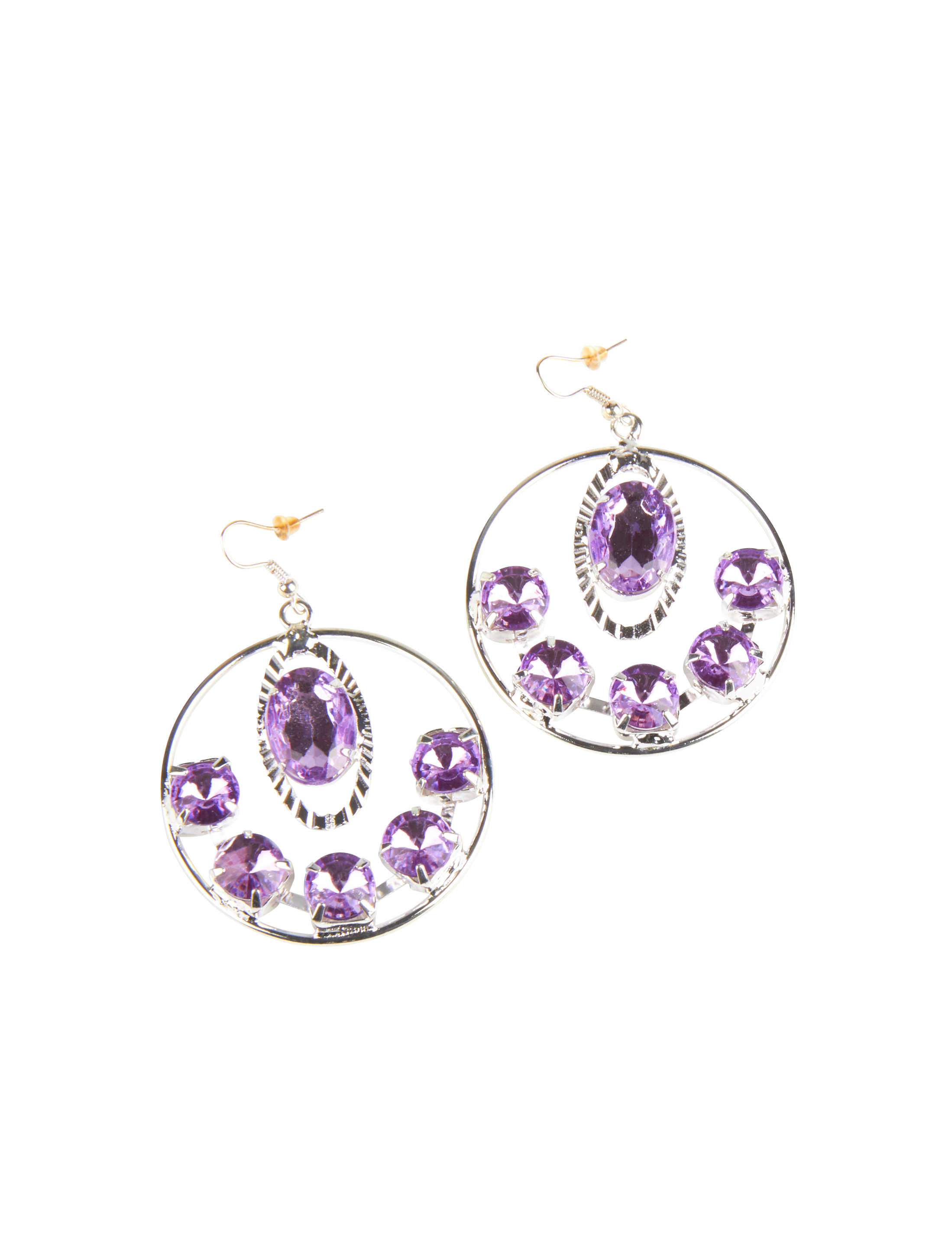 Kostümzubehör Ohrringe 6 Steinchen flieder