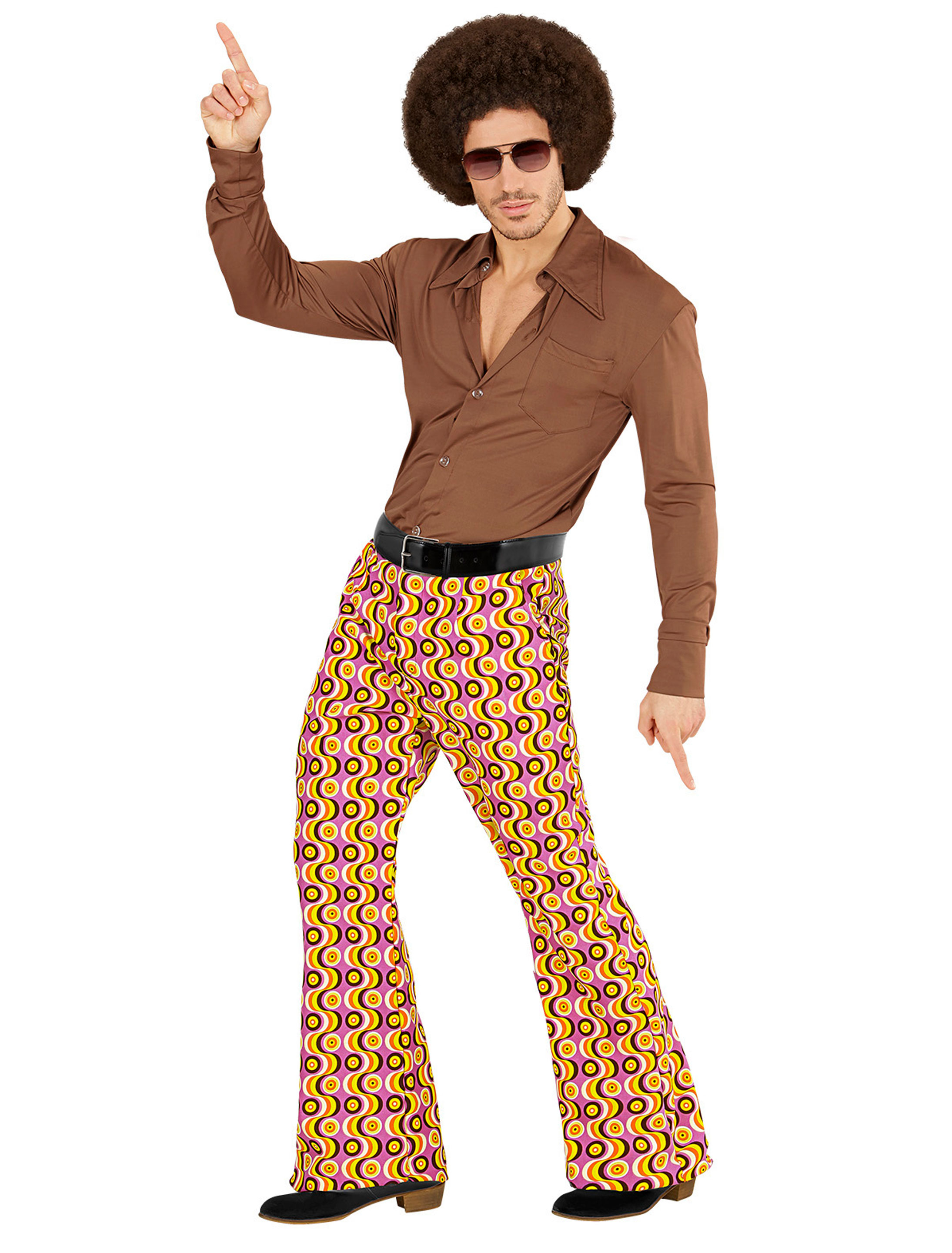Schlaghose Disco 70er Jahre Herren bunt S/M Farbe: bunt