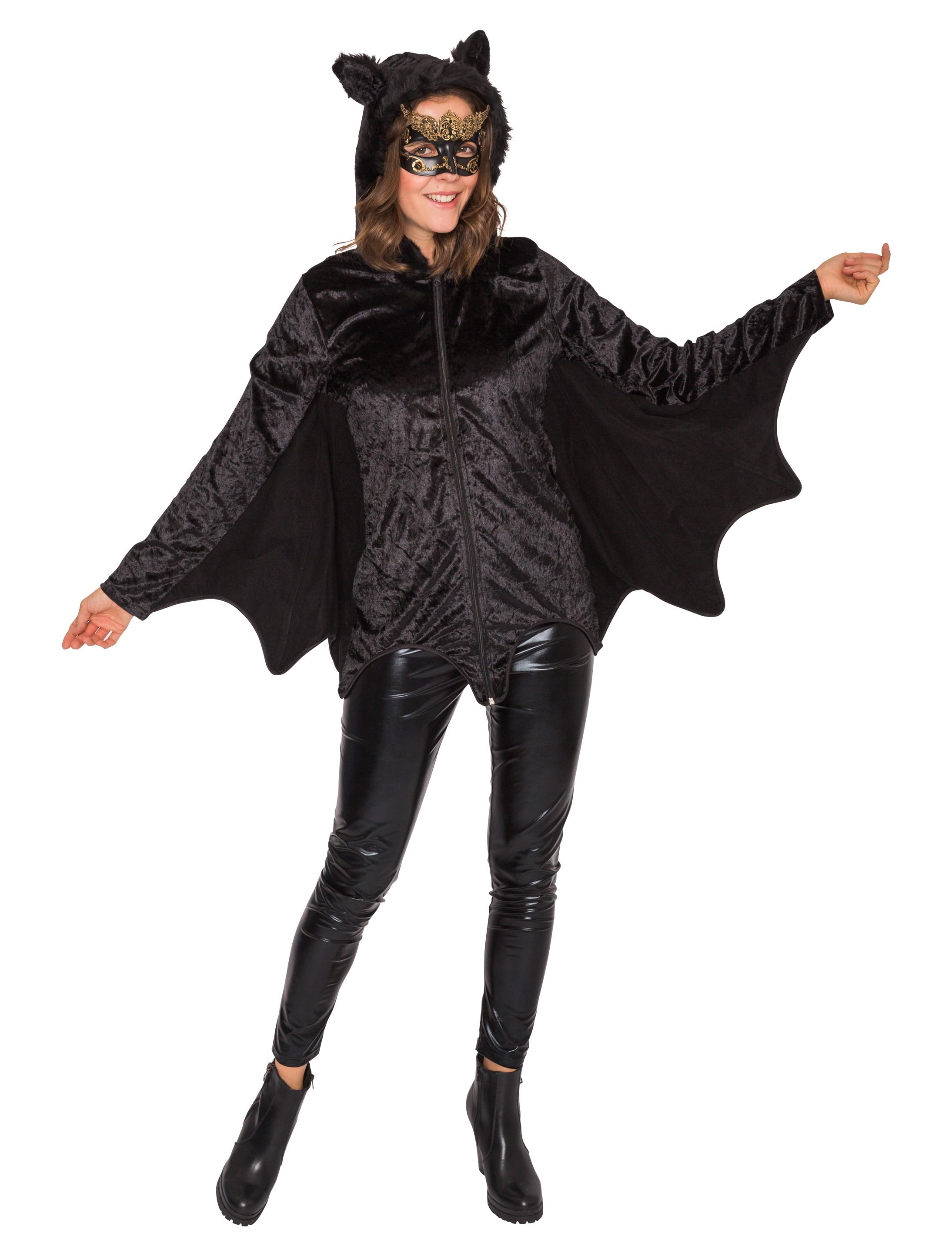 Jacke Fledermaus Damen schwarz L/XL