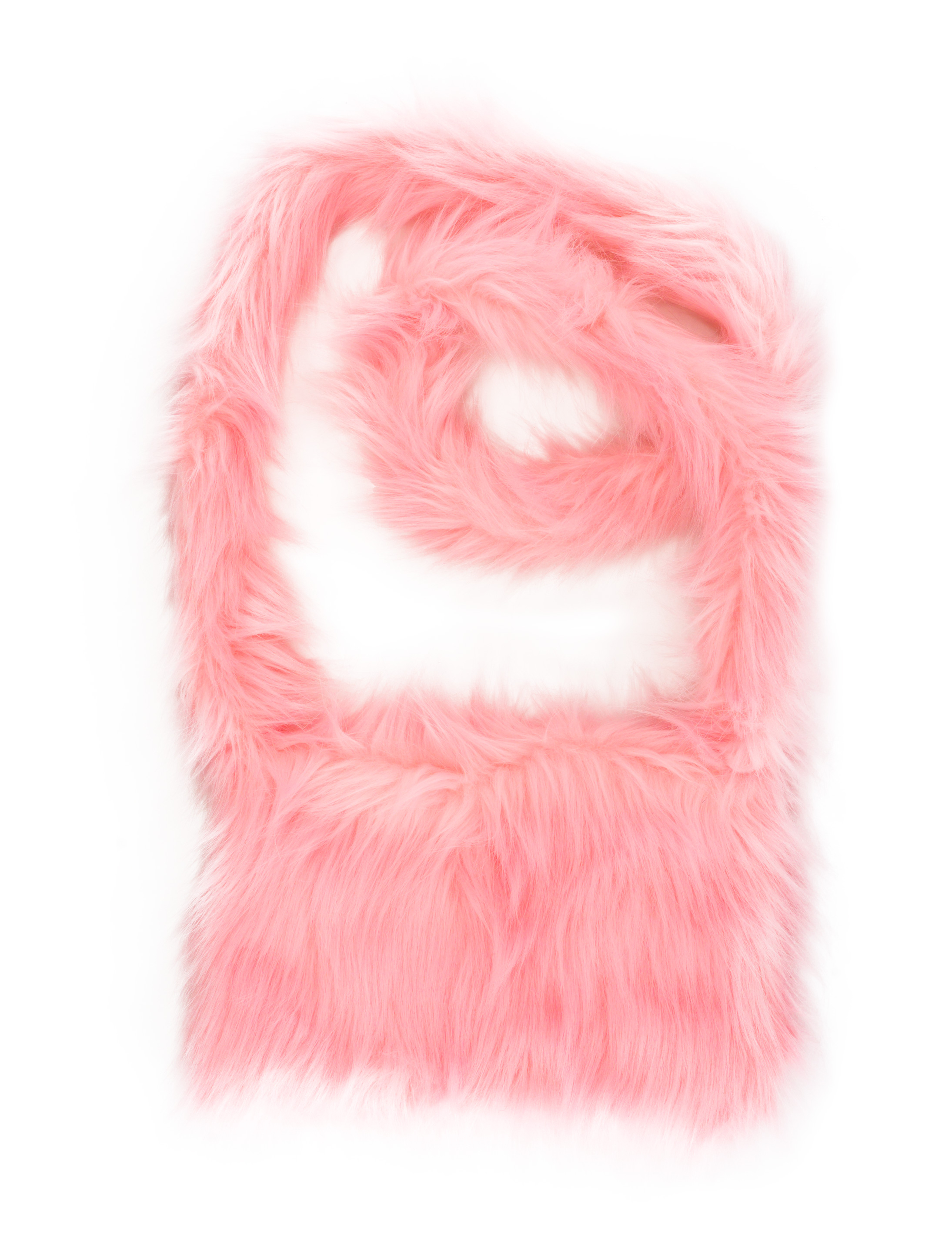 Kostümzubehör Handtasche Kunstfell pink