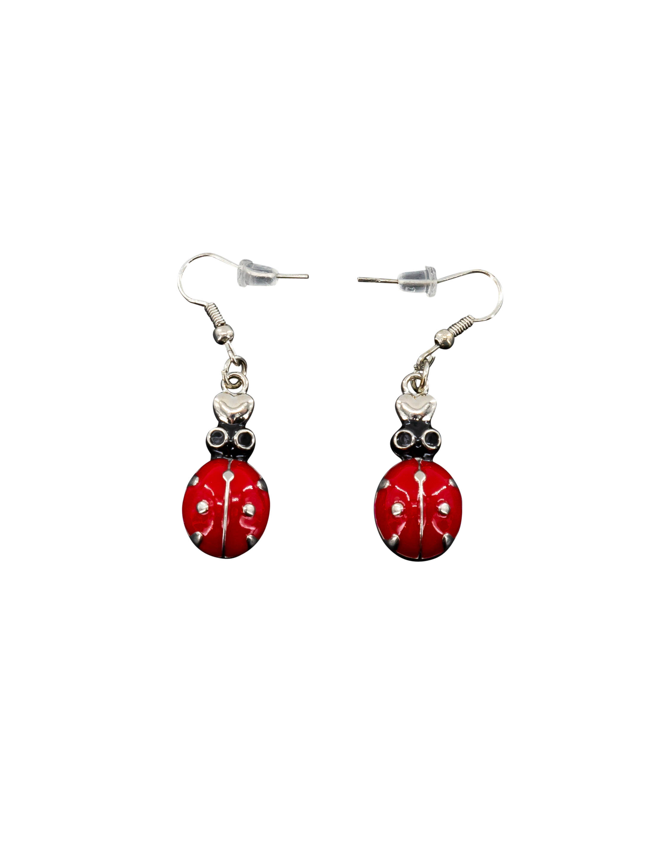 Kostümzubehör Ohrringe Marienkäfer Farbe: schwarz/rot