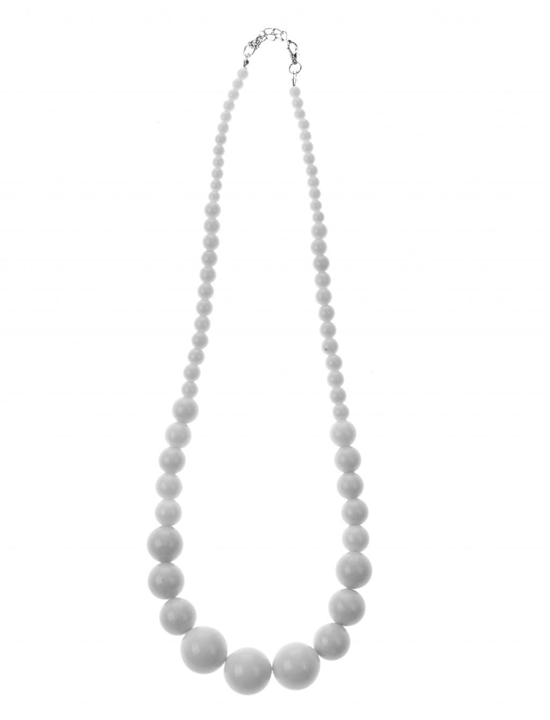 Kostümzubehör Halskette Perlen weiß